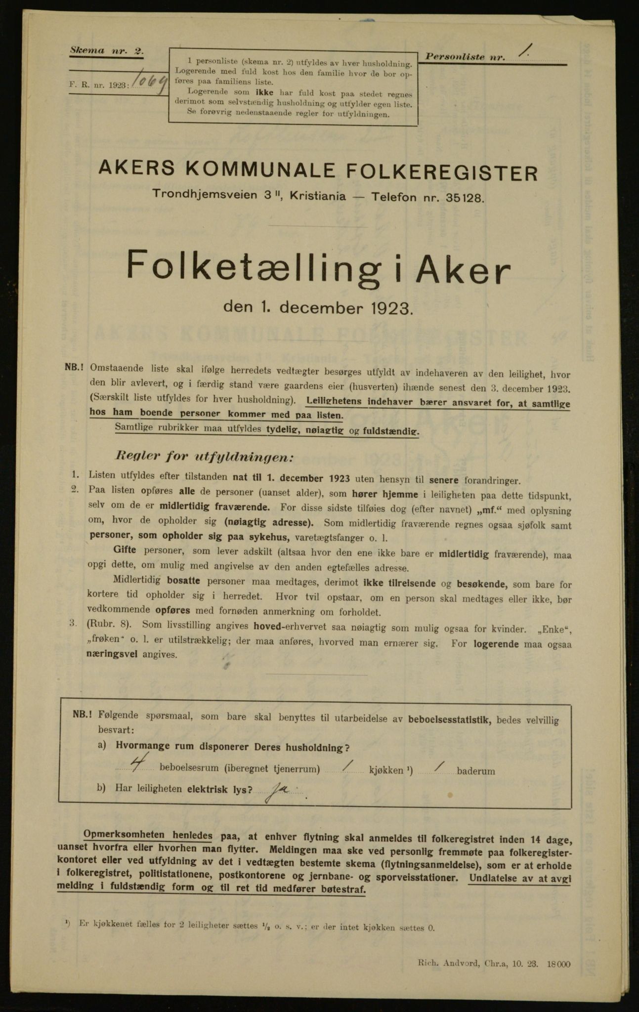 , Kommunal folketelling 1.12.1923 for Aker, 1923, s. 14532