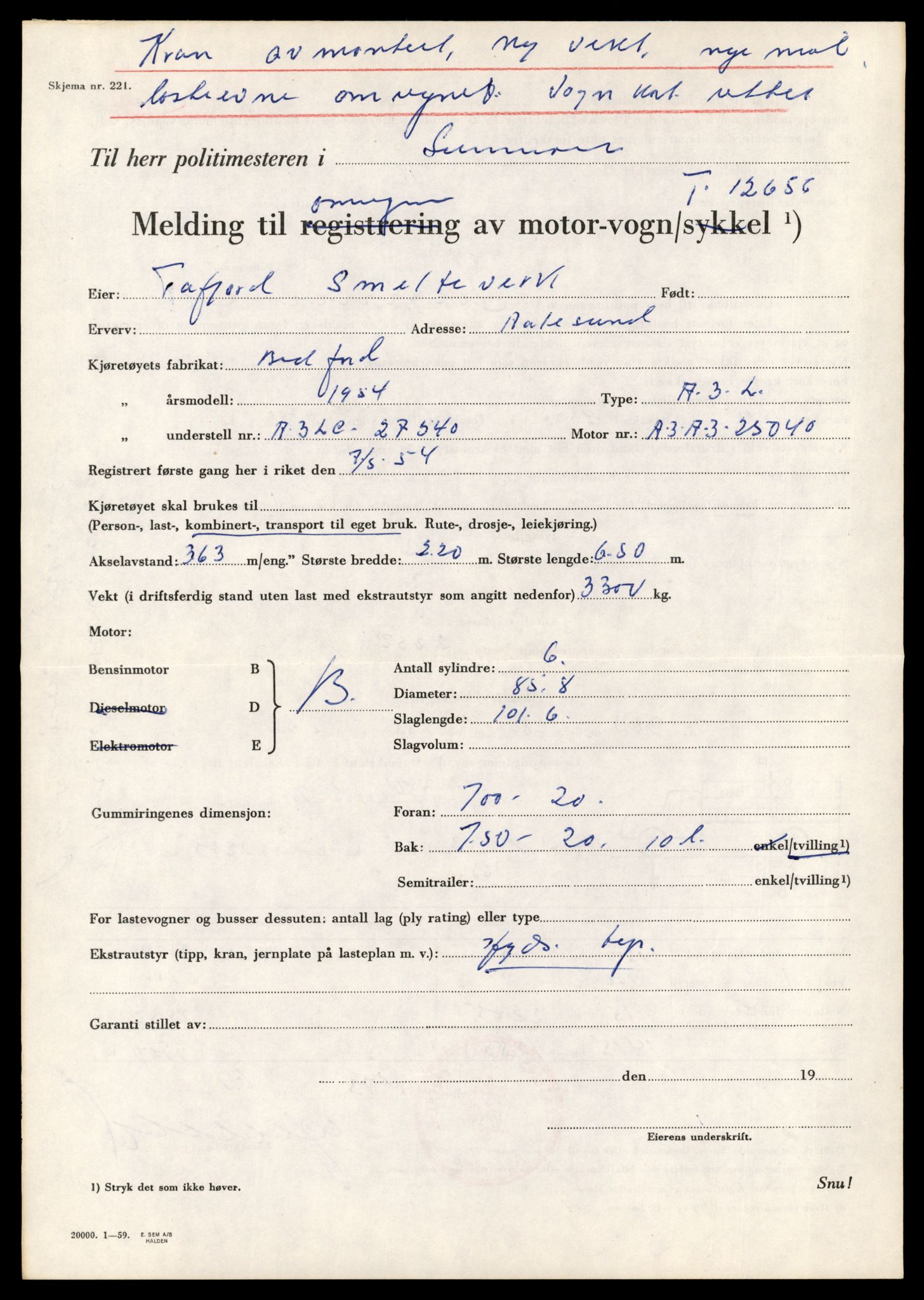 Møre og Romsdal vegkontor - Ålesund trafikkstasjon, AV/SAT-A-4099/F/Fe/L0035: Registreringskort for kjøretøy T 12653 - T 12829, 1927-1998, s. 45