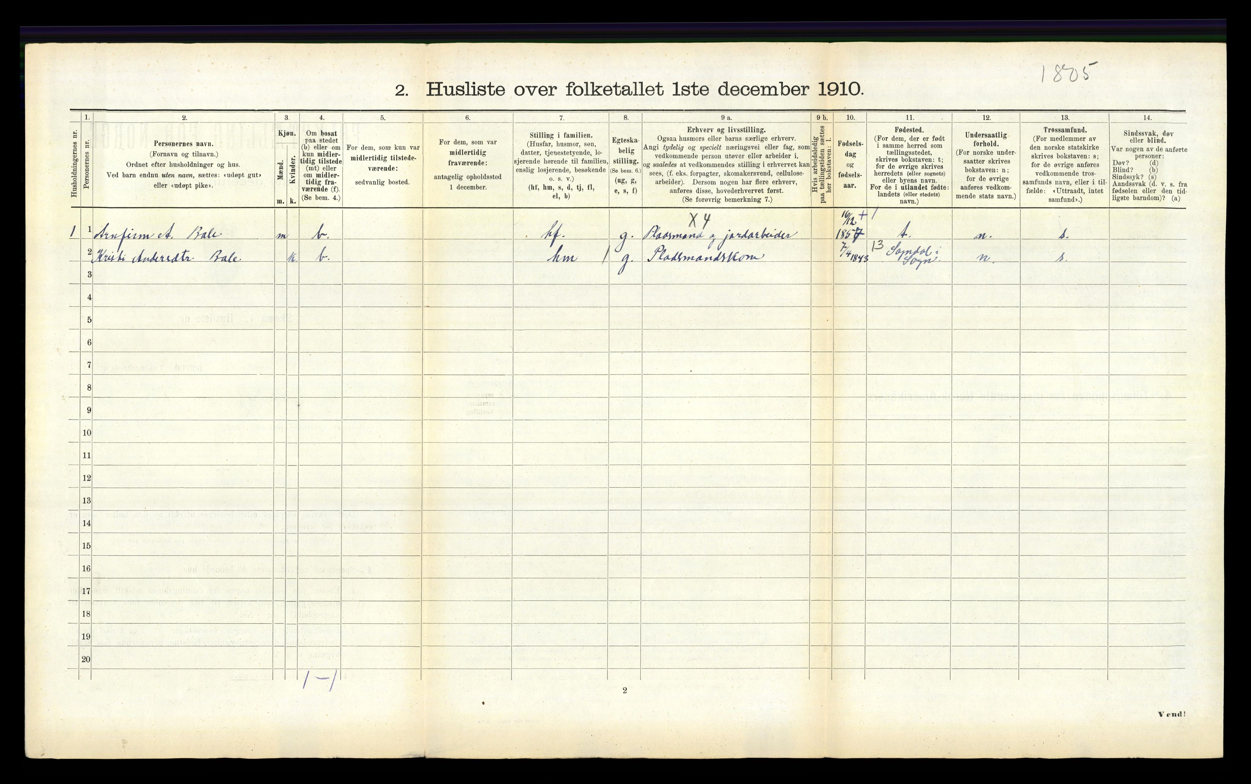 RA, Folketelling 1910 for 1418 Balestrand herred, 1910, s. 239