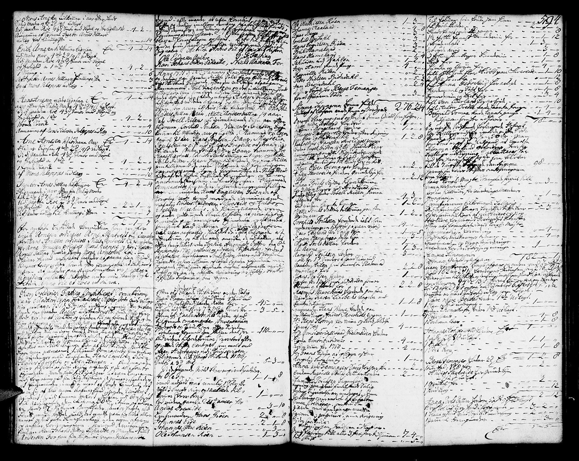 Sunnhordland sorenskrivar, SAB/A-2401/1/H/Ha/Haa/L0006: Skifteprotokollar. Register på lesesal. Fol. 1061- ut, 1749-1751, s. 593b-594a