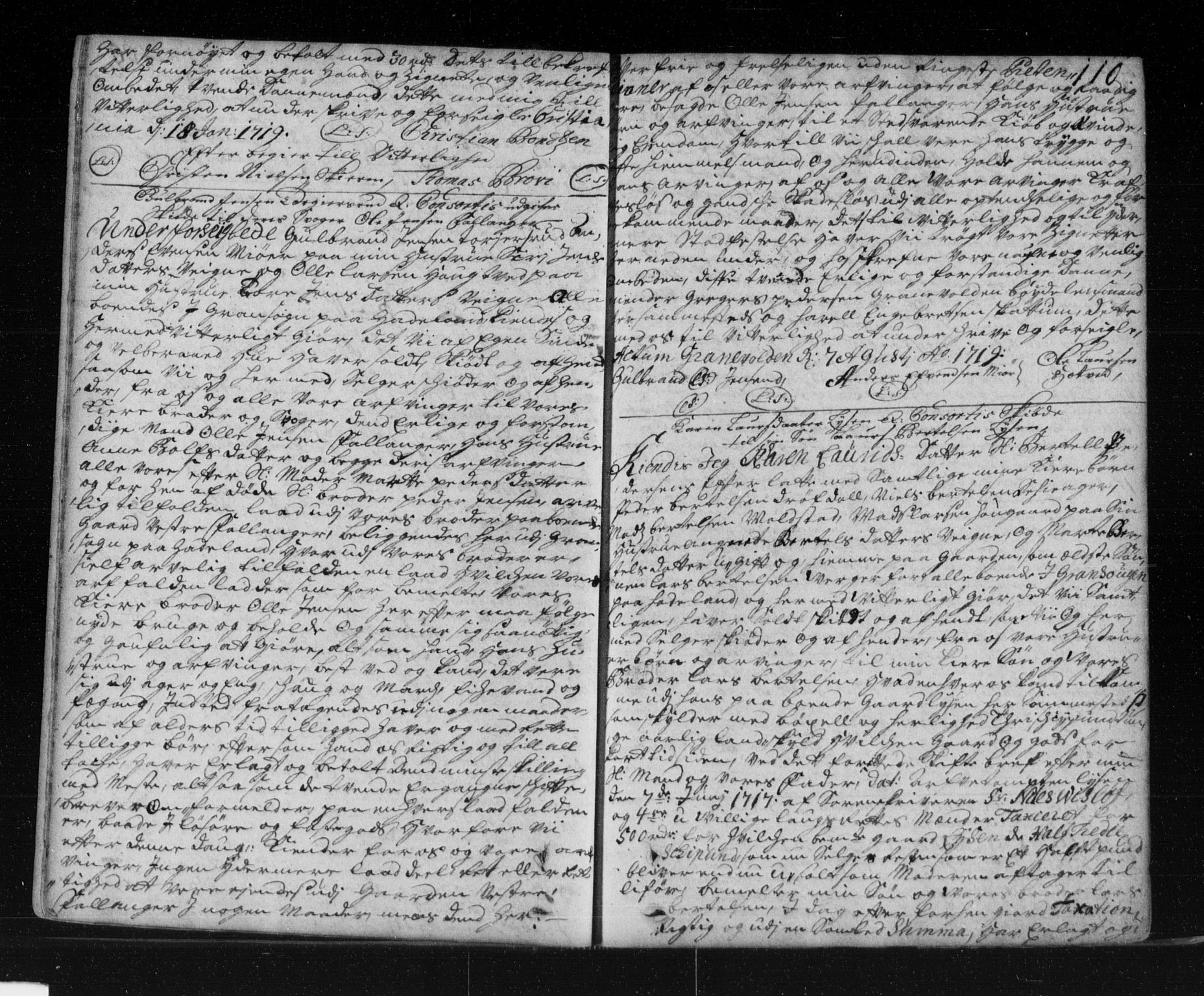 Hadeland, Land og Valdres sorenskriveri, SAH/TING-028/H/Hb/L0005/0001: Pantebok nr. 5a, 1716-1727, s. 110