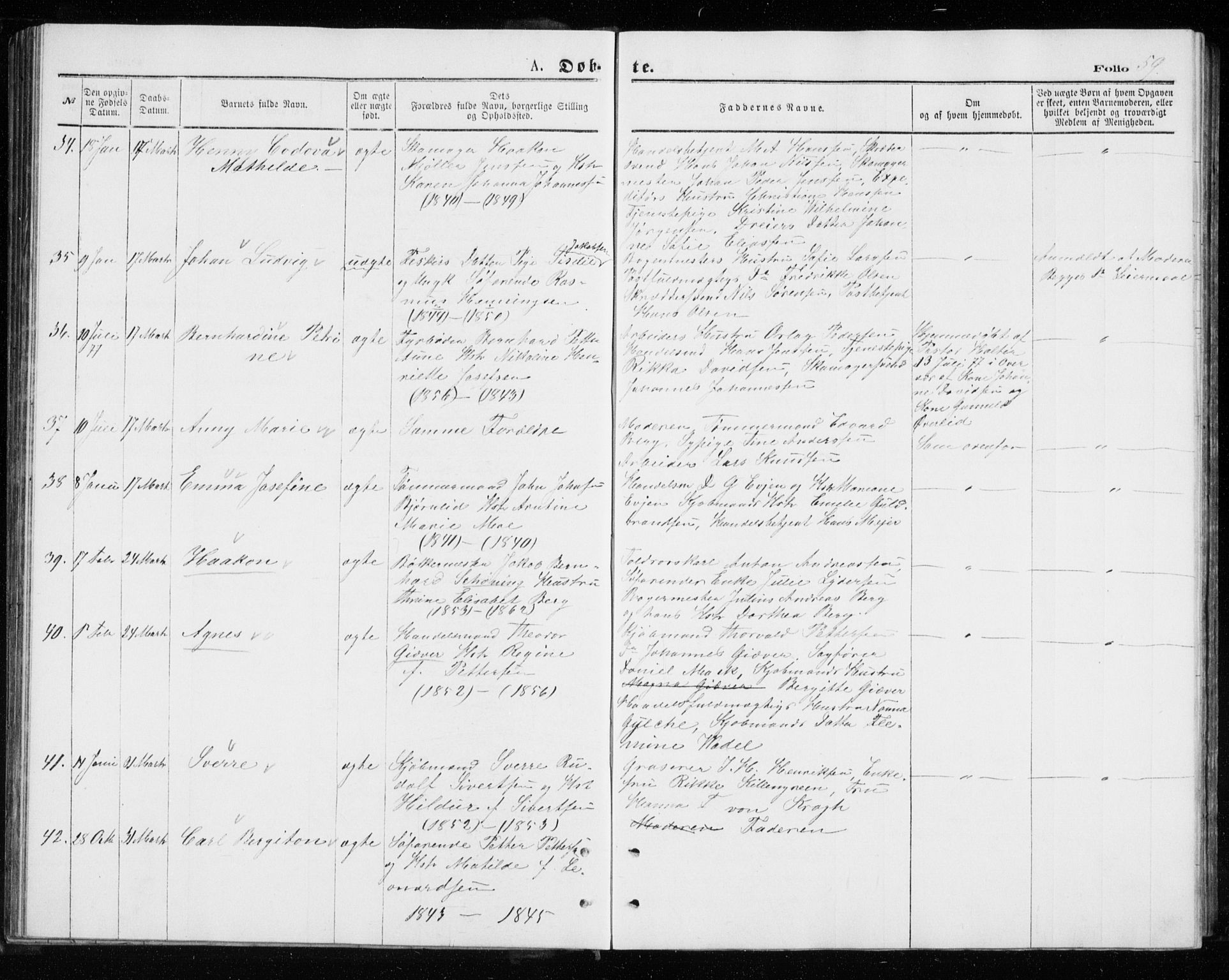 Tromsø sokneprestkontor/stiftsprosti/domprosti, AV/SATØ-S-1343/G/Gb/L0008klokker: Klokkerbok nr. 8, 1875-1879, s. 59