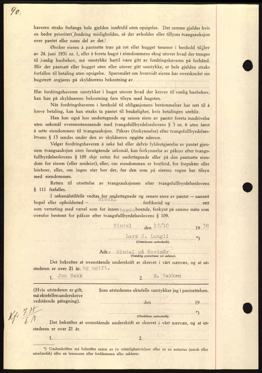 Nordmøre sorenskriveri, SAT/A-4132/1/2/2Ca: Pantebok nr. B84, 1938-1939, Dagboknr: 2375/1938