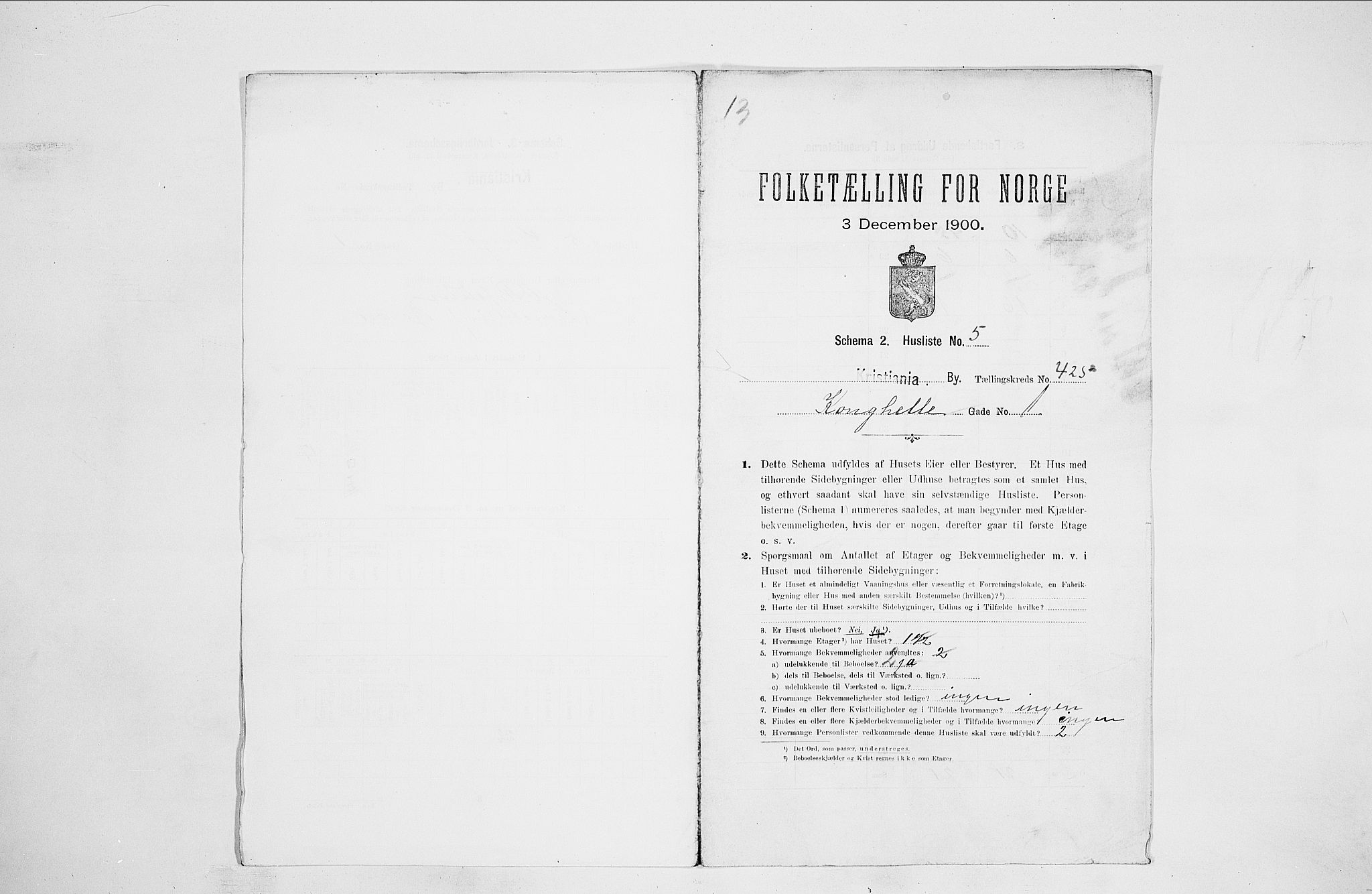 SAO, Folketelling 1900 for 0301 Kristiania kjøpstad, 1900, s. 48883