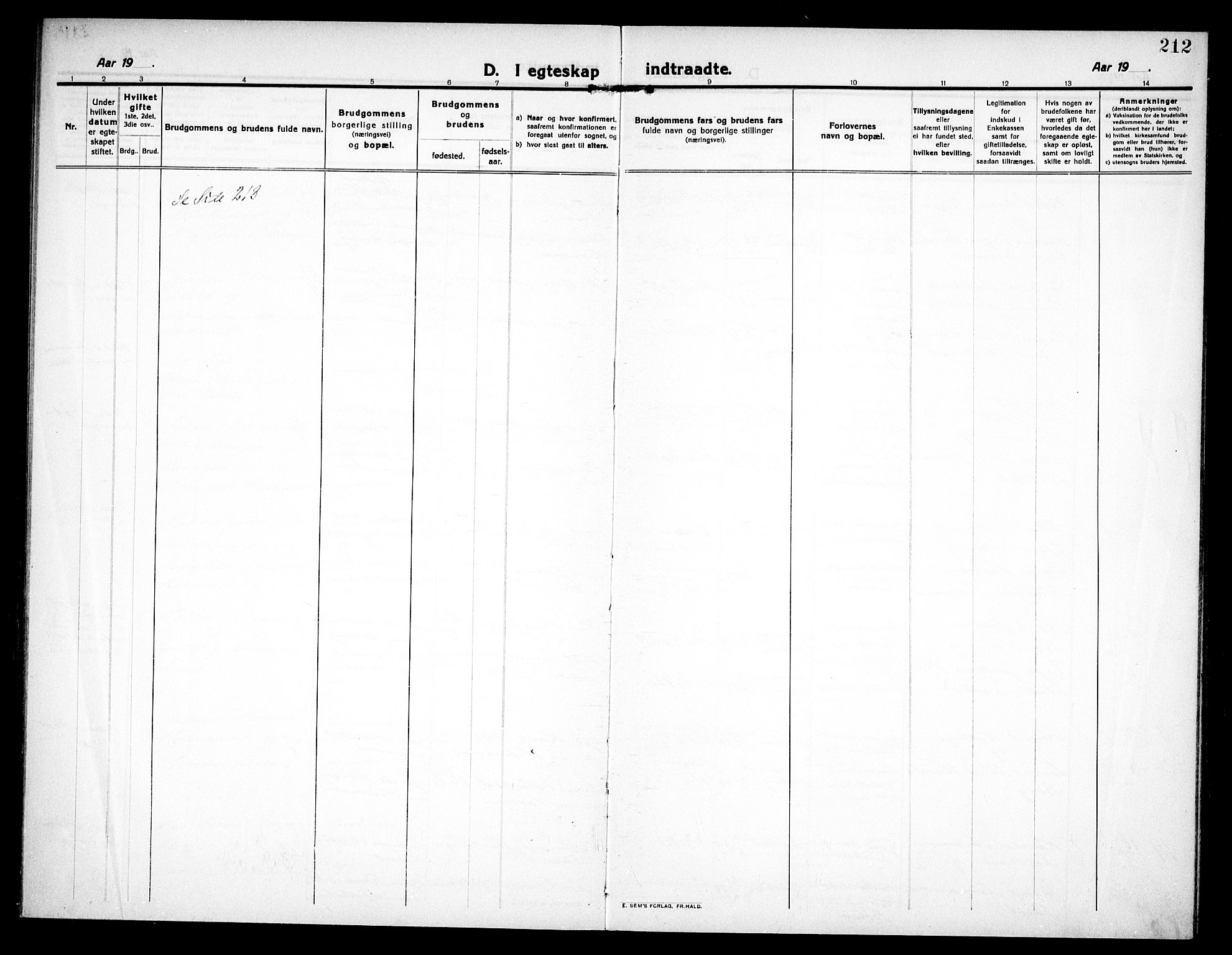 Høland prestekontor Kirkebøker, AV/SAO-A-10346a/F/Fa/L0016: Ministerialbok nr. I 16, 1912-1921, s. 212