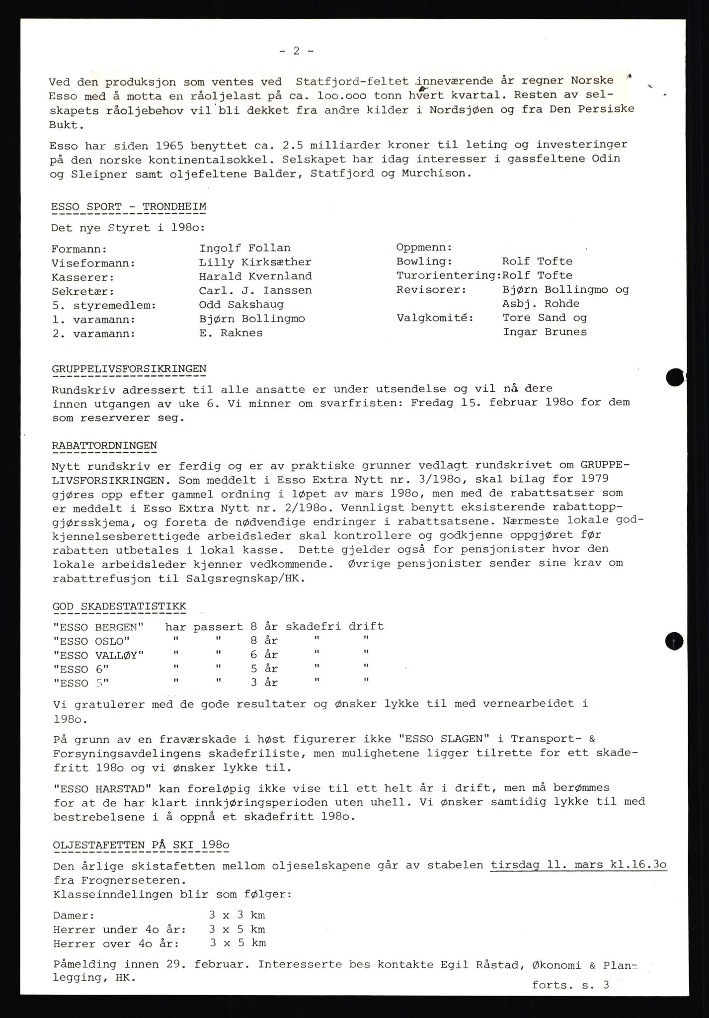 Pa 0982 - Esso Norge A/S, AV/SAST-A-100448/X/Xd/L0001: Esso Extra Nytt, 1977-1980