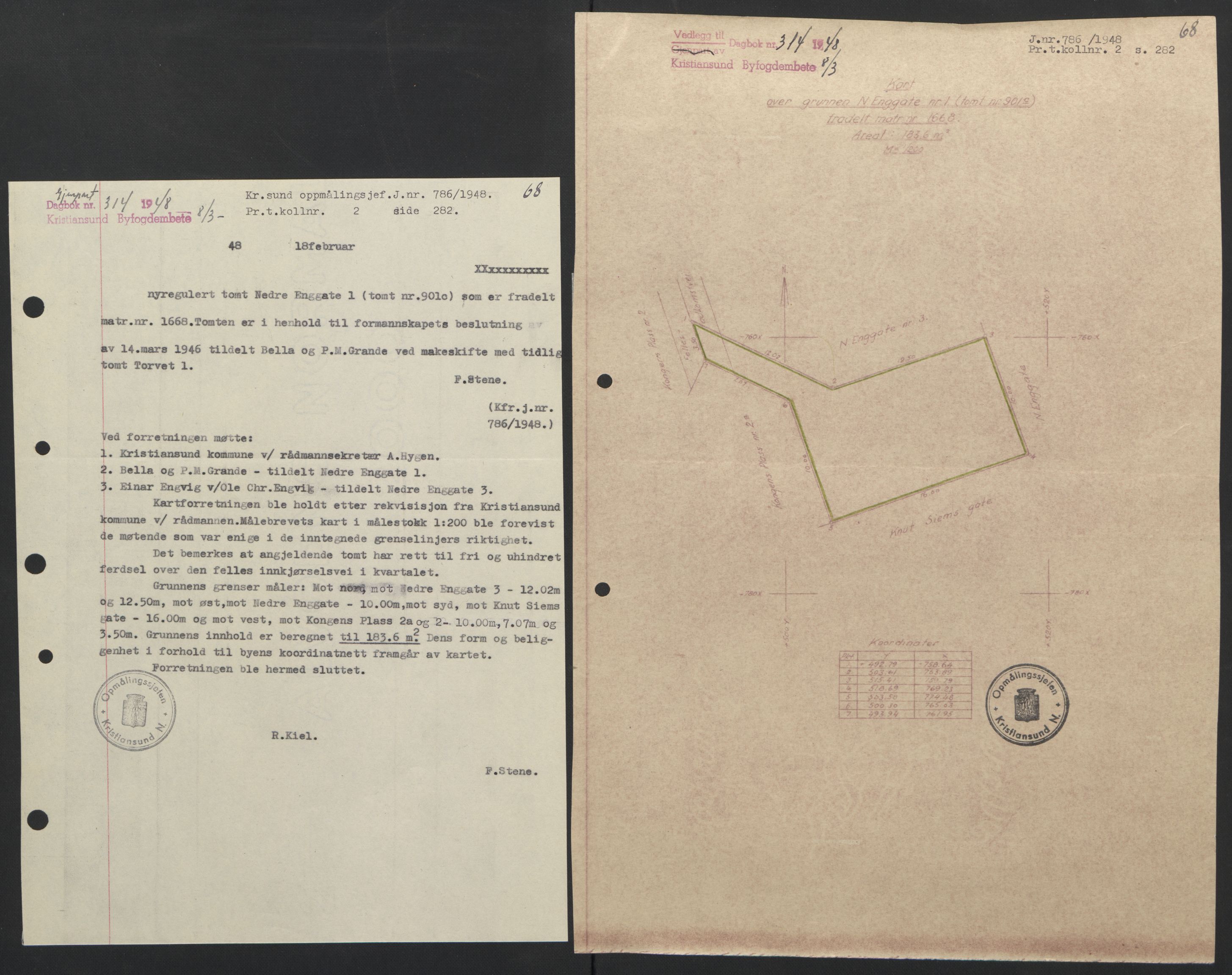 Kristiansund byfogd, AV/SAT-A-4587/A/27: Pantebok nr. 42, 1947-1950, Dagboknr: 314/1948