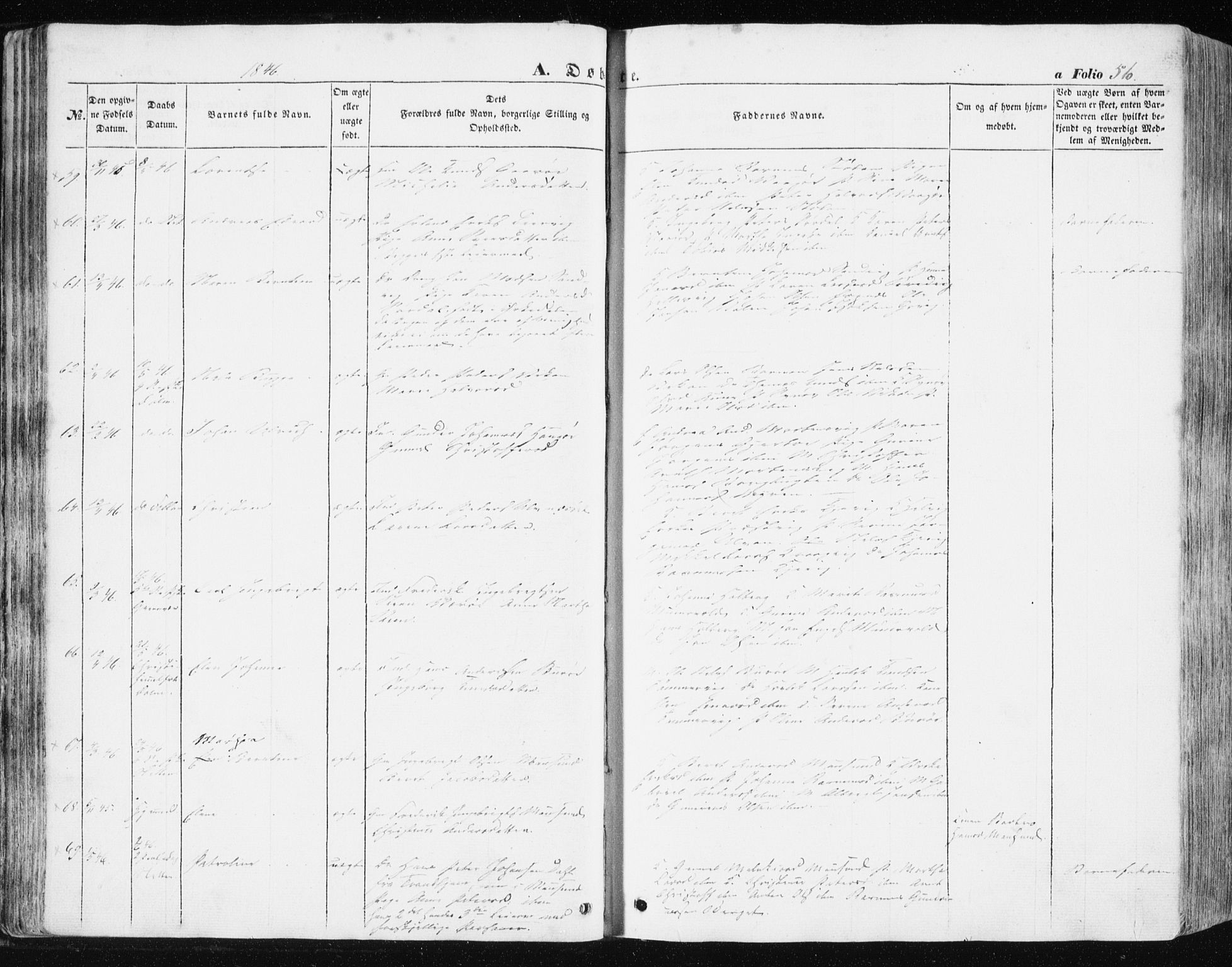 Ministerialprotokoller, klokkerbøker og fødselsregistre - Sør-Trøndelag, SAT/A-1456/634/L0529: Ministerialbok nr. 634A05, 1843-1851, s. 56