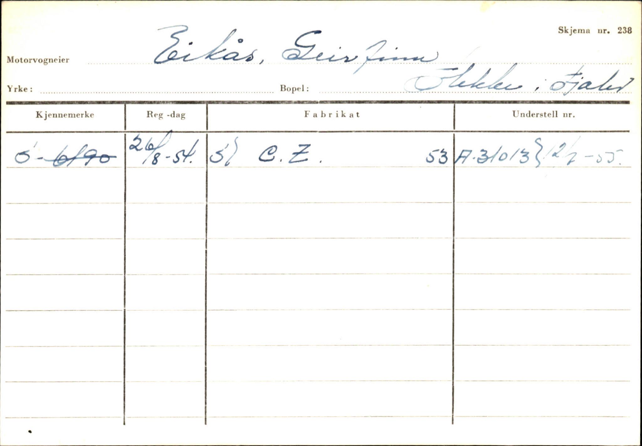 Statens vegvesen, Sogn og Fjordane vegkontor, AV/SAB-A-5301/4/F/L0125: Eigarregister Sogndal V-Å. Aurland A-Å. Fjaler A-N, 1945-1975, s. 1595