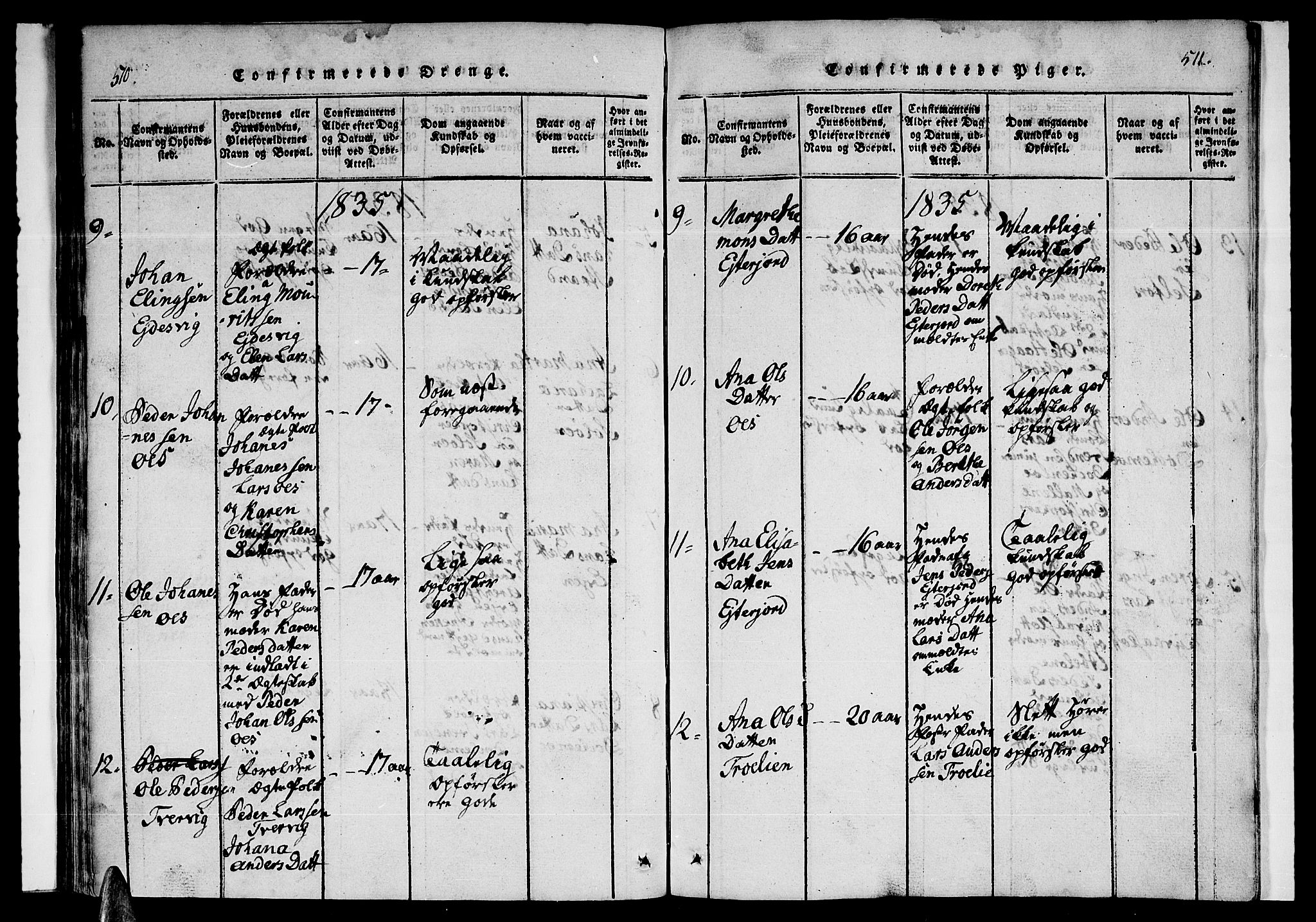 Ministerialprotokoller, klokkerbøker og fødselsregistre - Nordland, AV/SAT-A-1459/846/L0651: Klokkerbok nr. 846C01, 1821-1841, s. 510-511