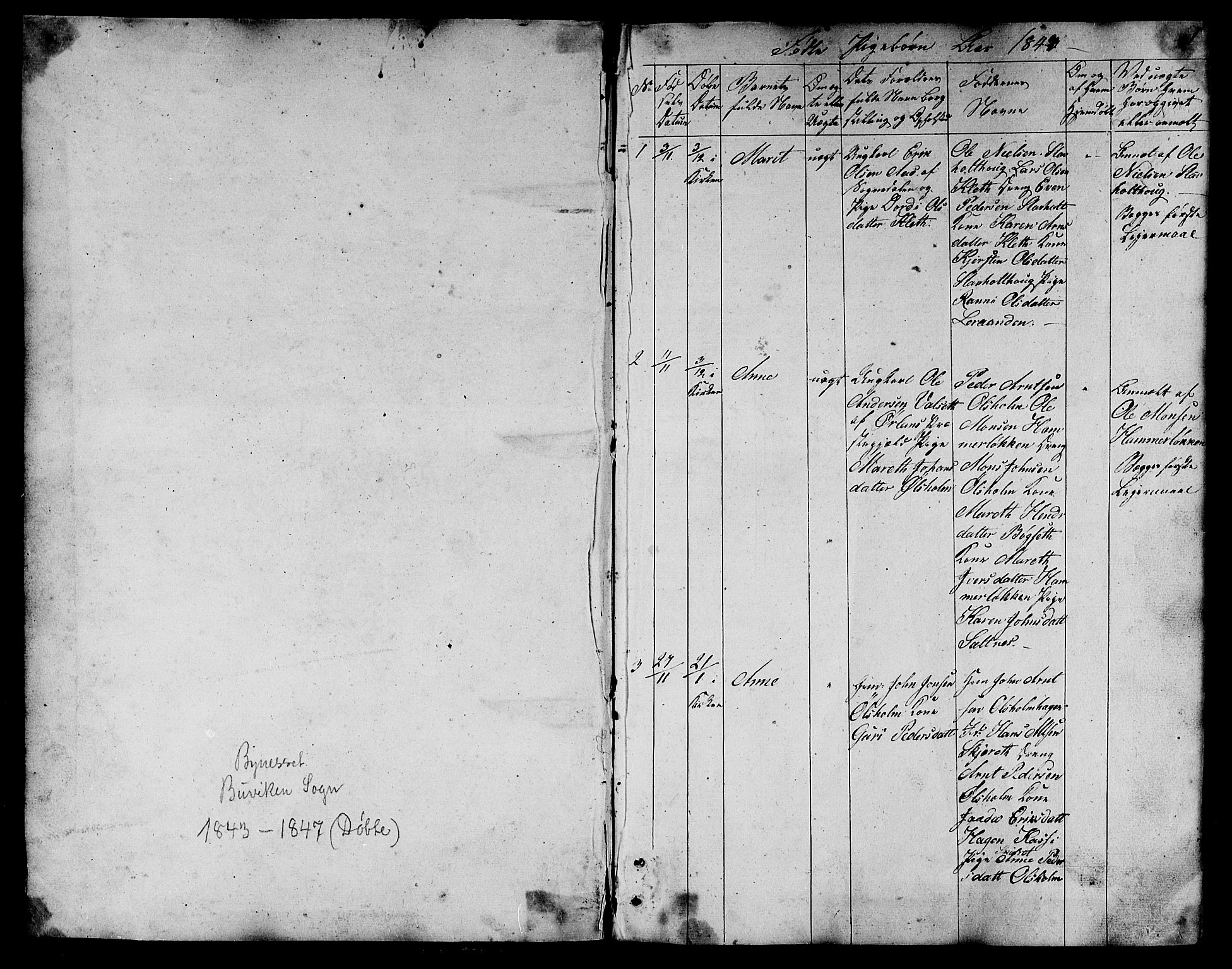 Ministerialprotokoller, klokkerbøker og fødselsregistre - Sør-Trøndelag, AV/SAT-A-1456/666/L0789: Klokkerbok nr. 666C02, 1843-1847, s. 1