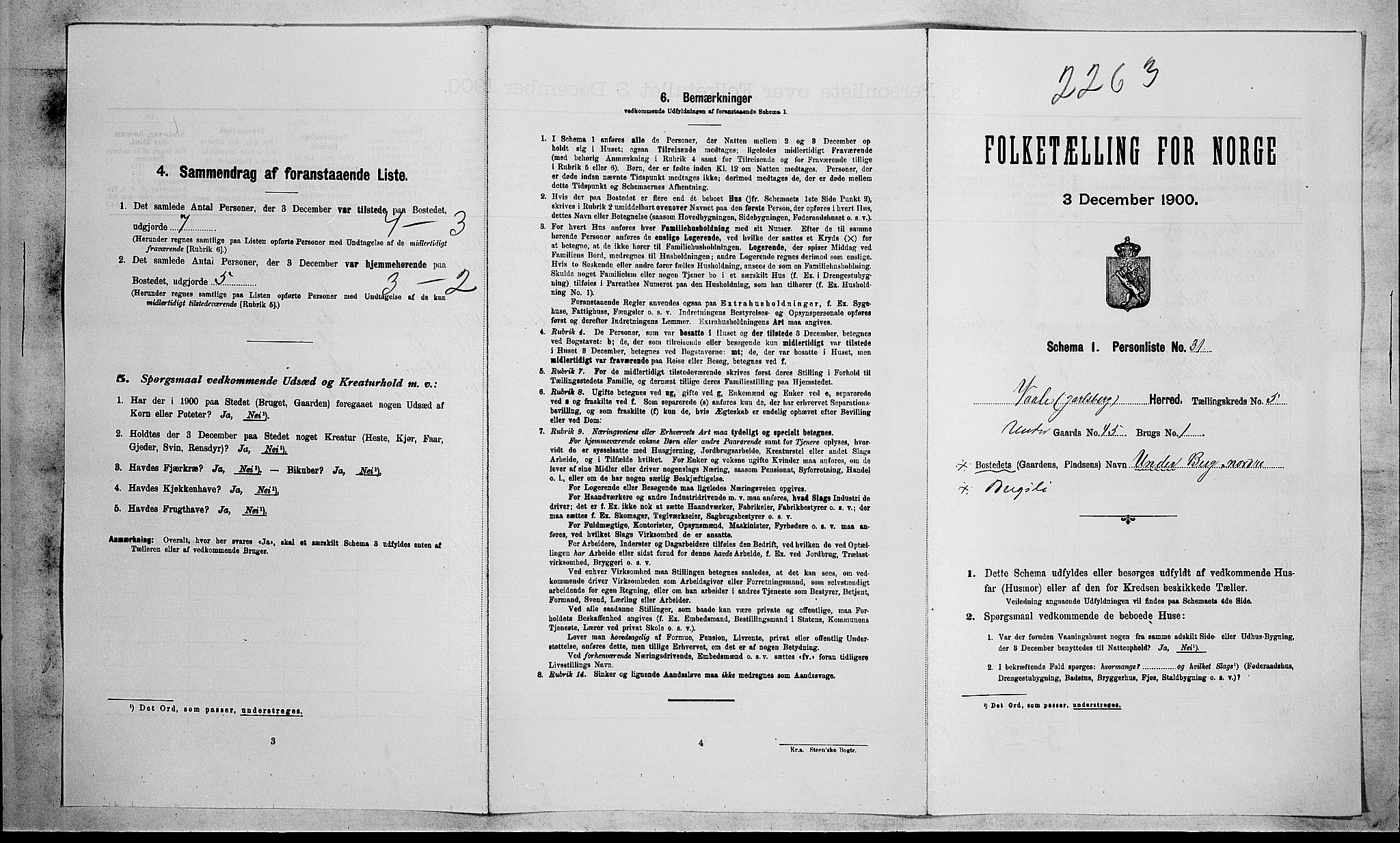 RA, Folketelling 1900 for 0716 Våle herred, 1900, s. 622
