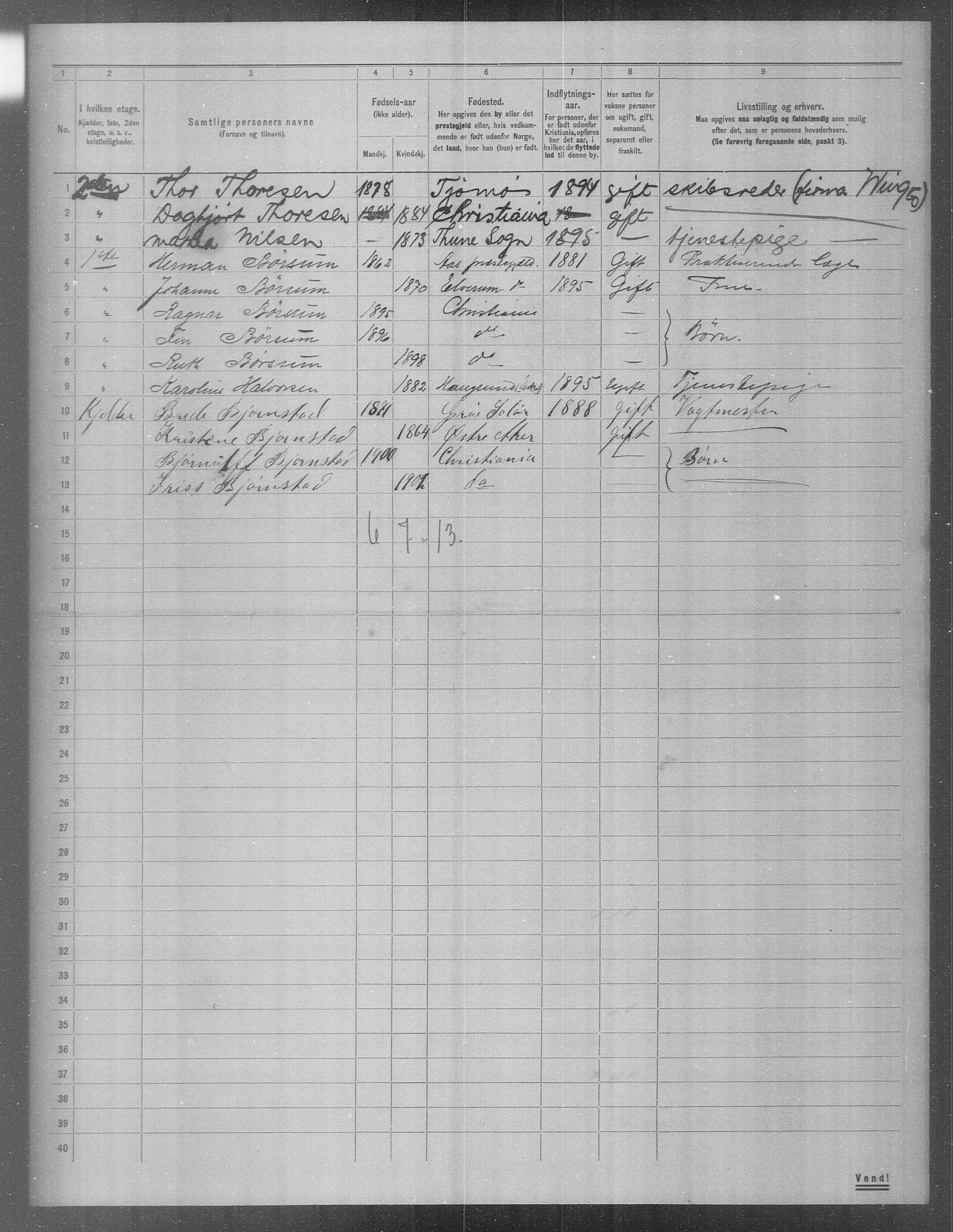 OBA, Kommunal folketelling 31.12.1904 for Kristiania kjøpstad, 1904, s. 2324