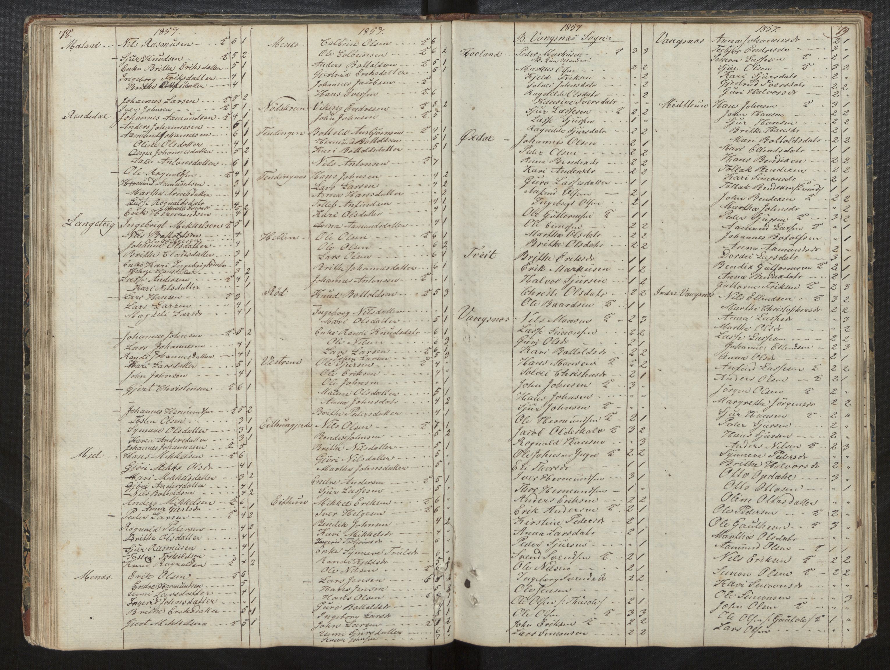 Balestrand sokneprestembete, AV/SAB-A-79601/H/Hb/Hba/L0001: Kommunikantprotokoll nr. A 1, 1849-1866, s. 78-79