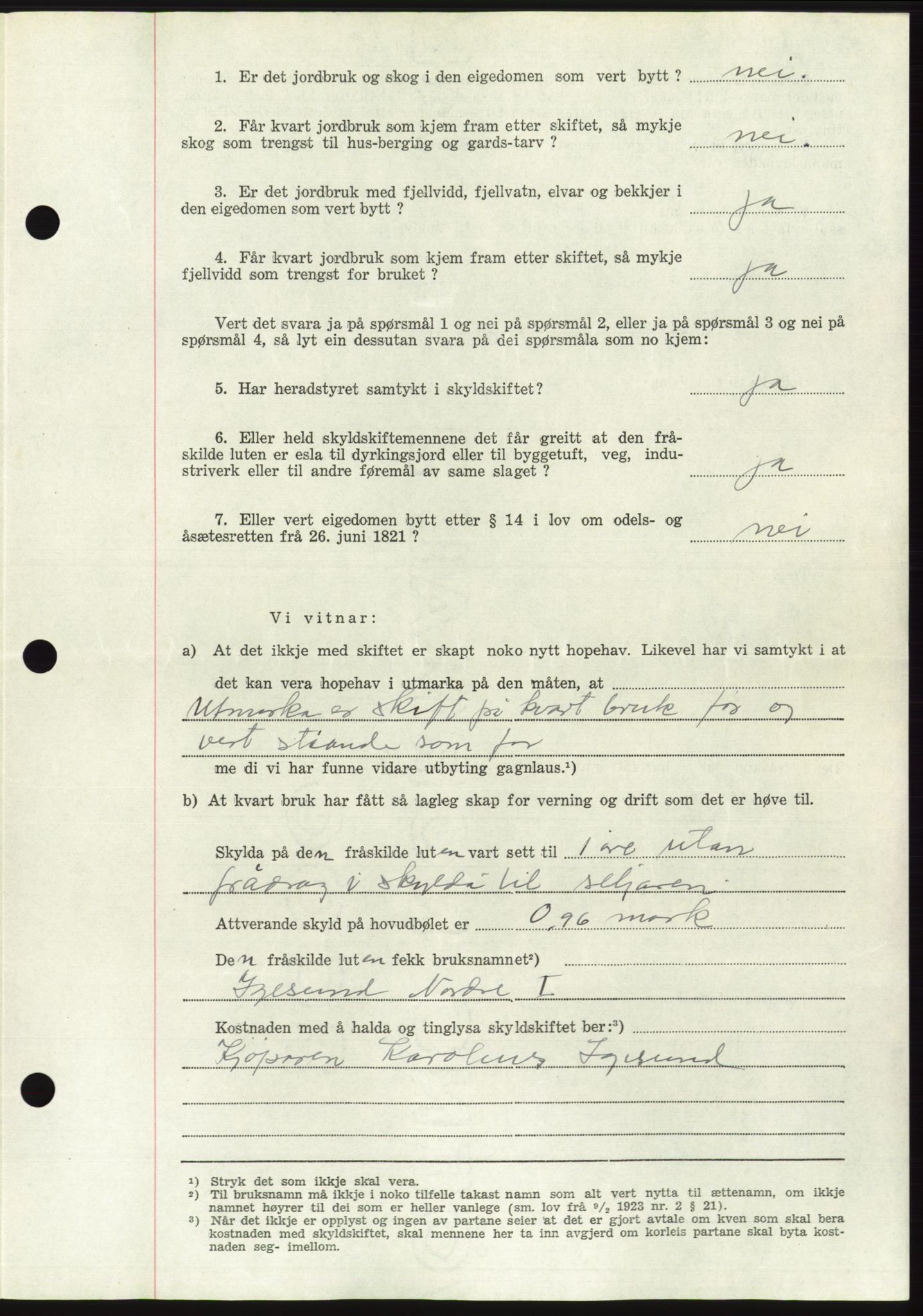 Søre Sunnmøre sorenskriveri, AV/SAT-A-4122/1/2/2C/L0099: Pantebok nr. 25A, 1954-1954, Dagboknr: 3144/1954