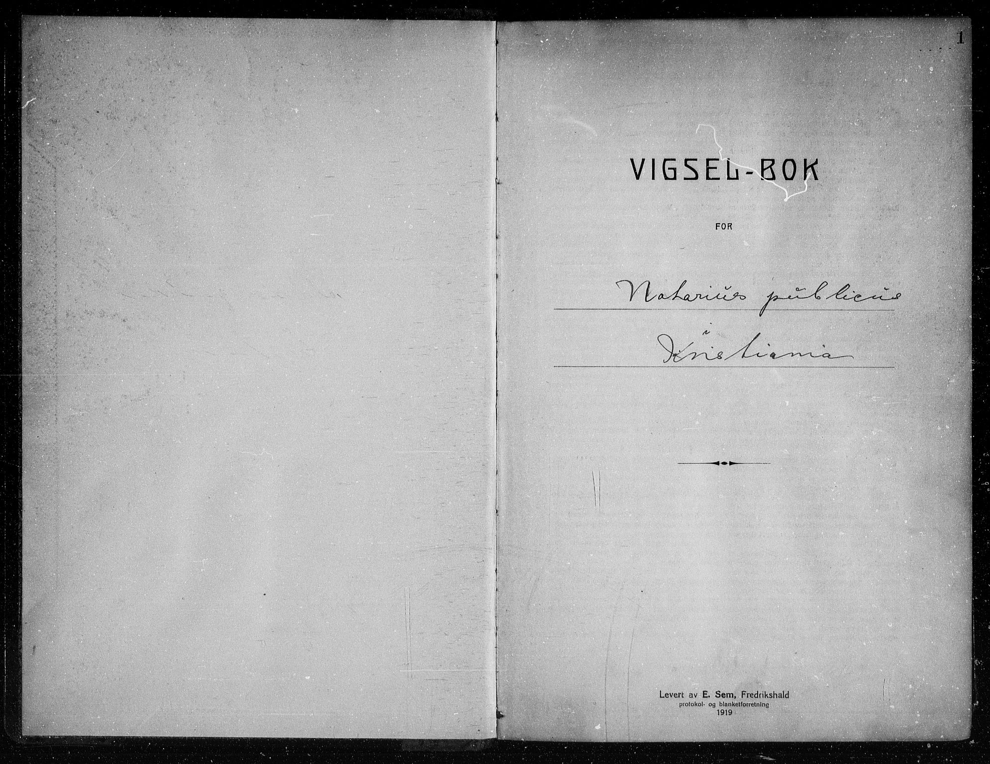Oslo byfogd avd. I, AV/SAO-A-10220/L/Lb/Lbb/L0015: Notarialprotokoll, rekke II: Vigsler, 1921-1922, s. 1a