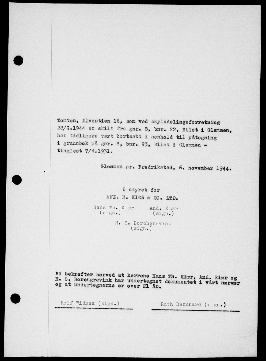 Onsøy sorenskriveri, SAO/A-10474/G/Ga/Gab/L0014: Pantebok nr. II A-14, 1944-1945, Dagboknr: 2255/1944
