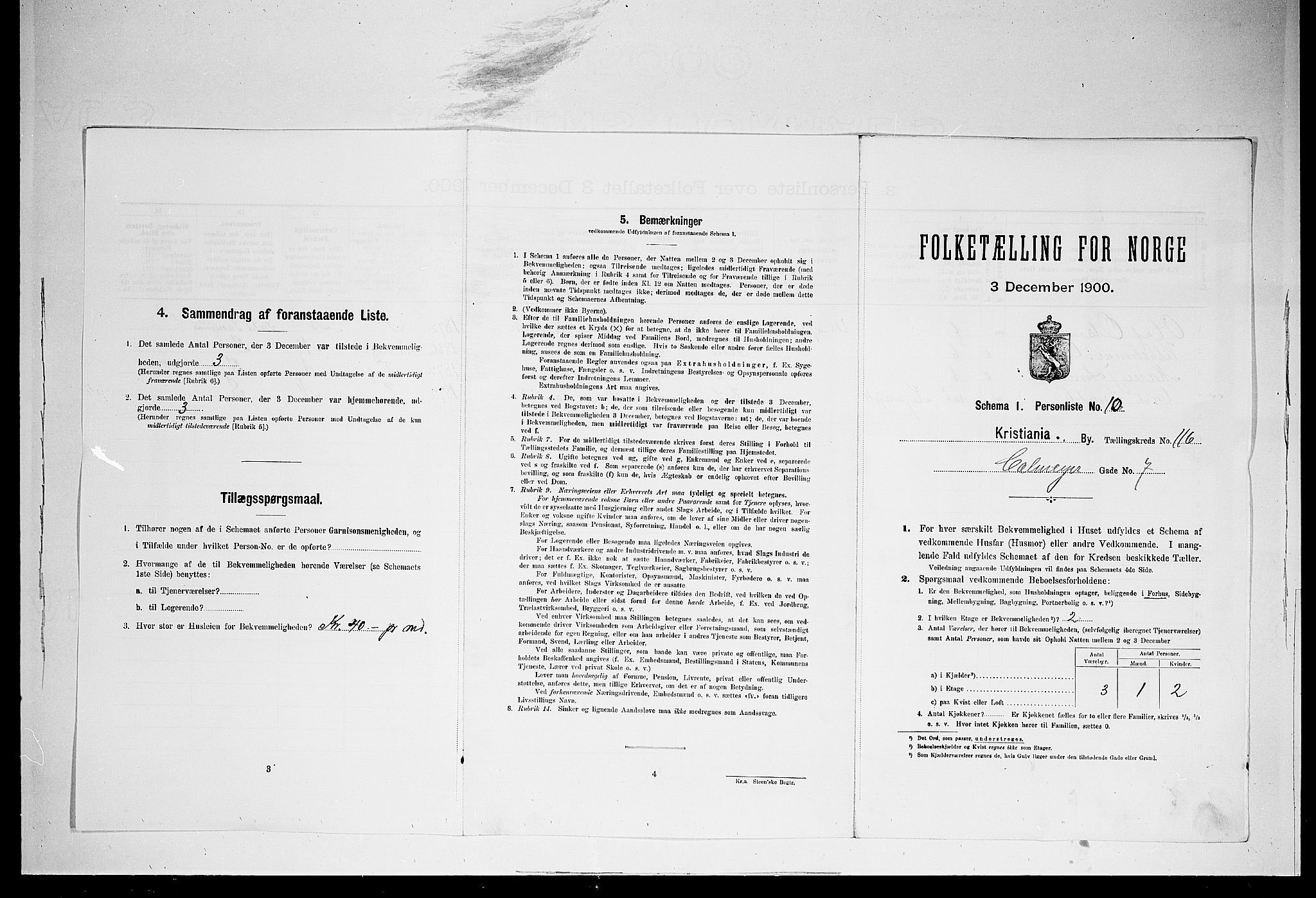SAO, Folketelling 1900 for 0301 Kristiania kjøpstad, 1900, s. 10562