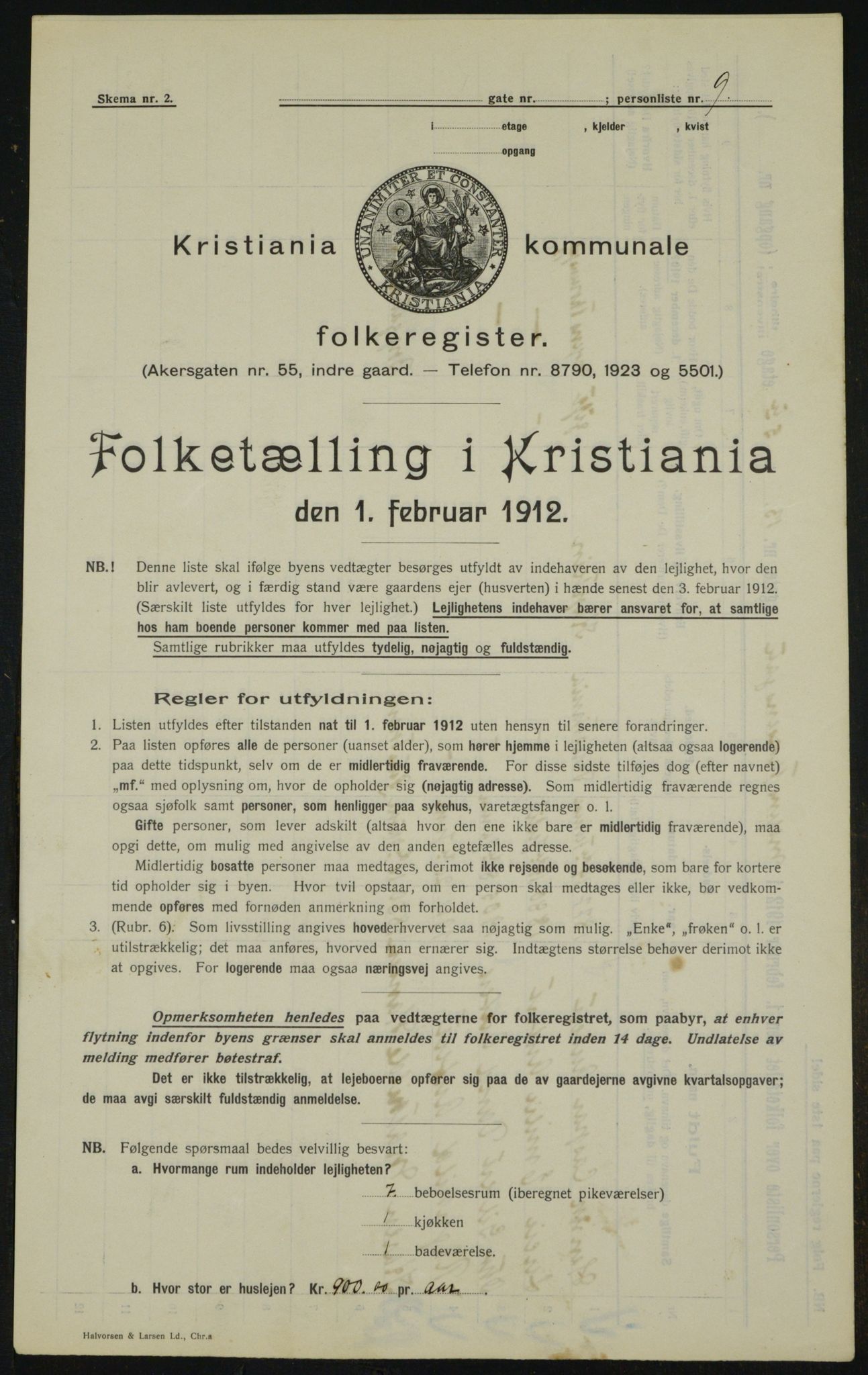 OBA, Kommunal folketelling 1.2.1912 for Kristiania, 1912, s. 66155