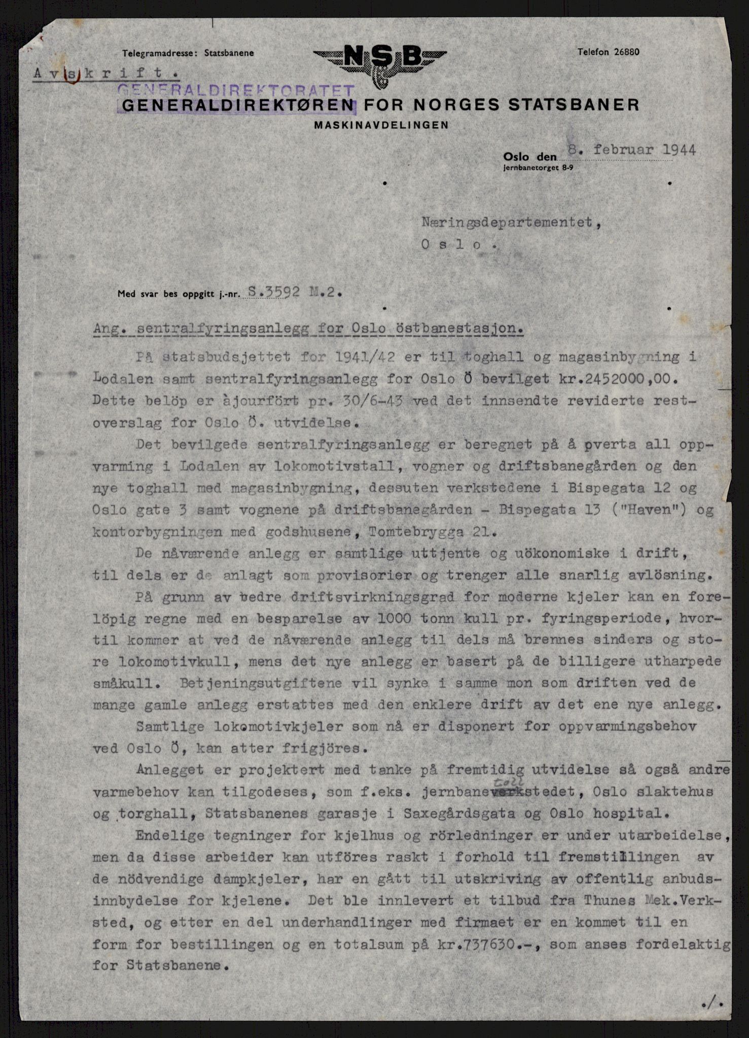 Direktoratet for industriforsyning, Sekretariatet, AV/RA-S-4153/D/Df/L0055: 9. Metallkontoret, 1940-1945, s. 153