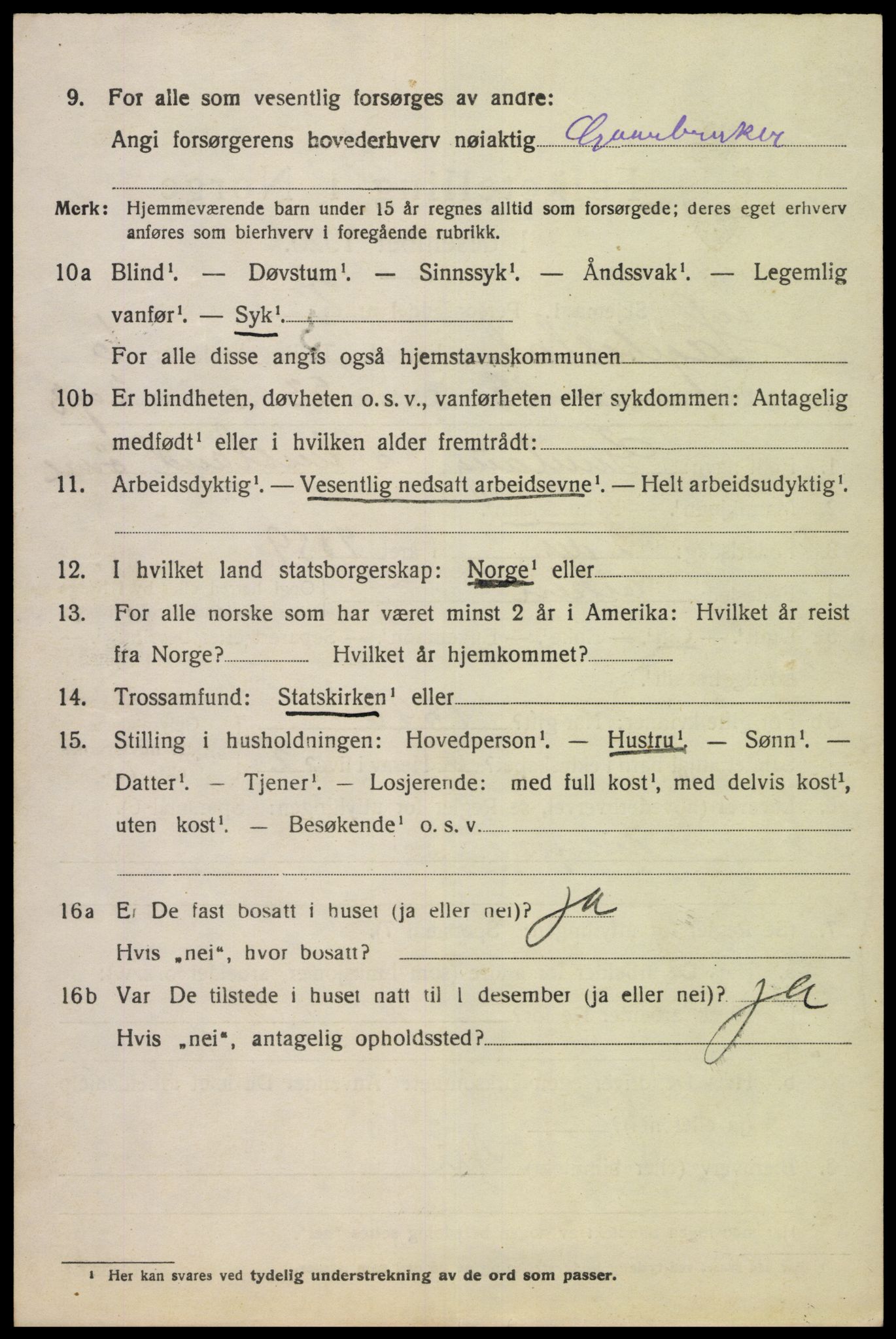 SAK, Folketelling 1920 for 1034 Hægebostad herred, 1920, s. 2078