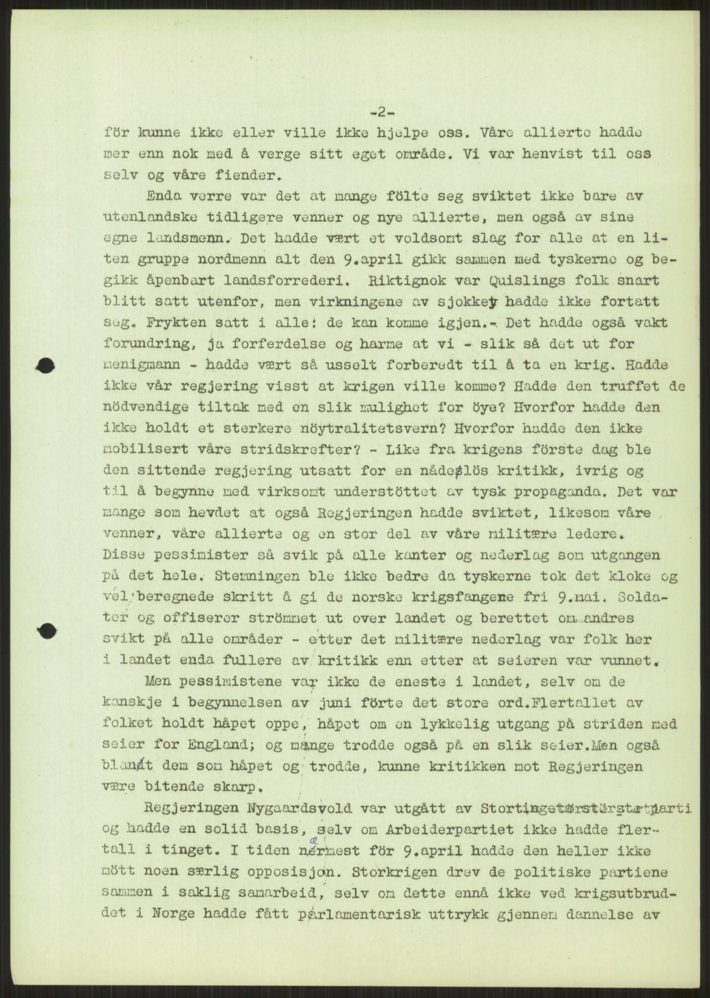 Undersøkelseskommisjonen av 1945, AV/RA-S-1566/D/Db/L0023: Regjeringskonferanse - Riksrådsforhandlingene, 1945-1947, s. 269