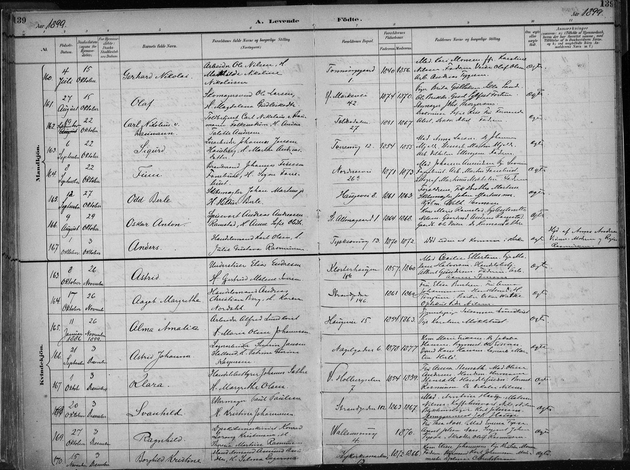 Nykirken Sokneprestembete, AV/SAB-A-77101/H/Haa/L0018: Ministerialbok nr. B 6, 1895-1903, s. 139