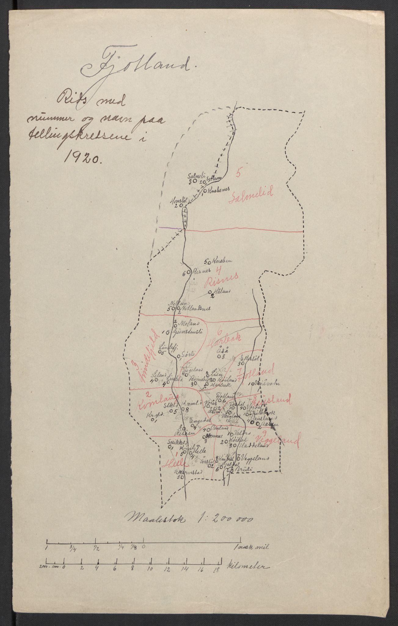 SAK, Folketelling 1920 for 1036 Fjotland herred, 1920, s. 3