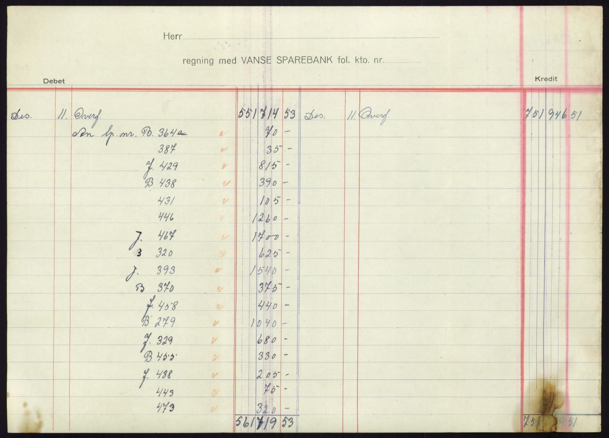Forsvarsdepartementet, 10. kontor / Oppgjørskontoret, AV/RA-RAFA-1225/D/Db/L0180: Lista oppgjørskontor, 1942-1952, s. 2113