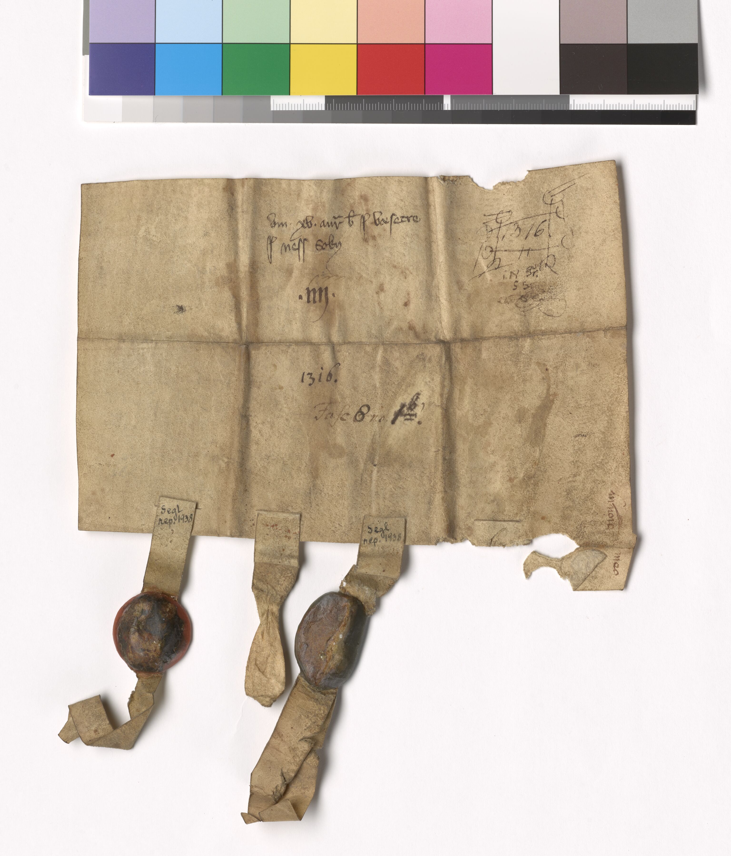 Riksarkivets diplomsamling, AV/RA-EA-5965/F05/L0028: NRA AM fasc. 8 nr. 1a-6, 1315-1324, s. 9