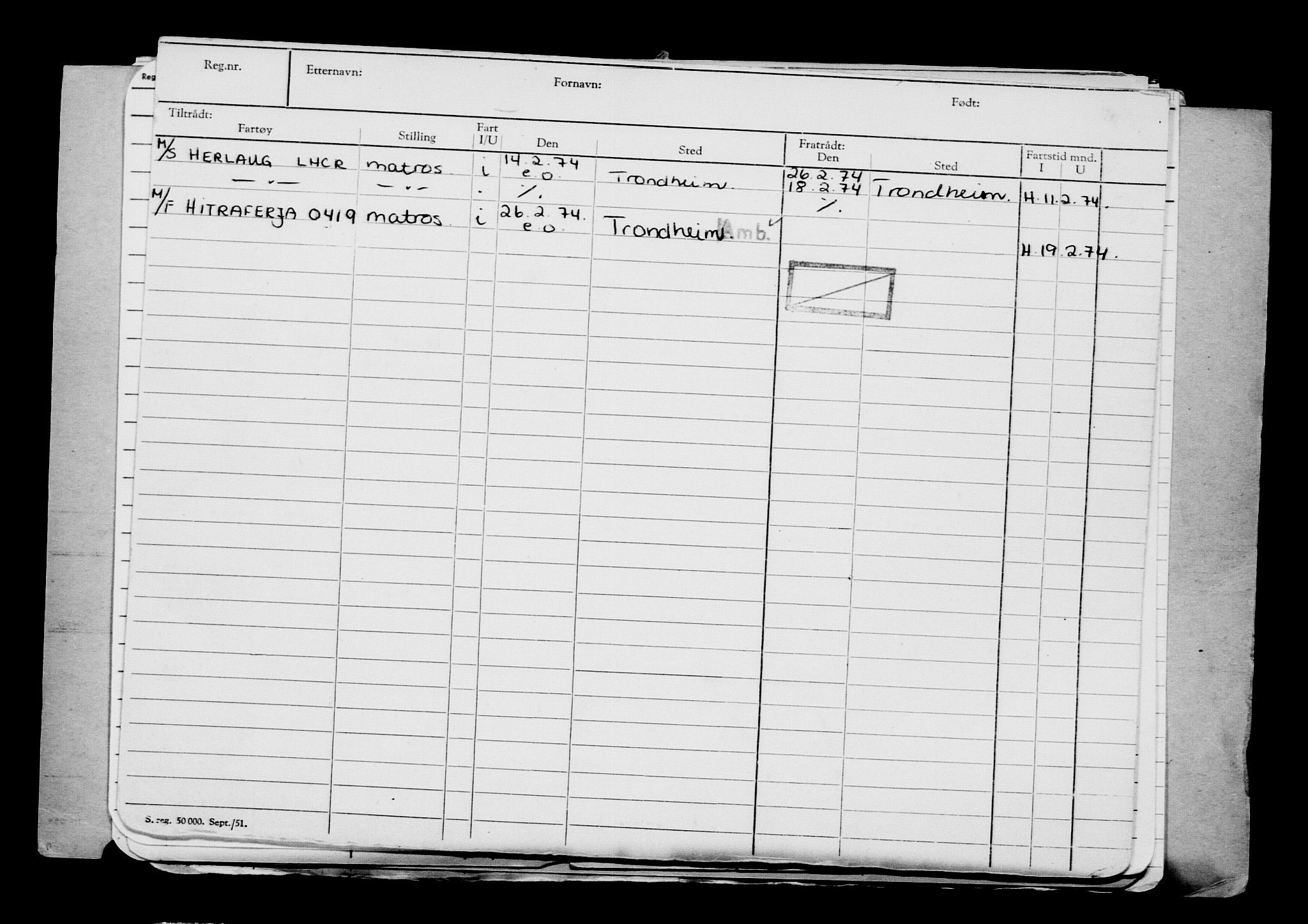 Direktoratet for sjømenn, RA/S-3545/G/Gb/L0229: Hovedkort, 1924, s. 41