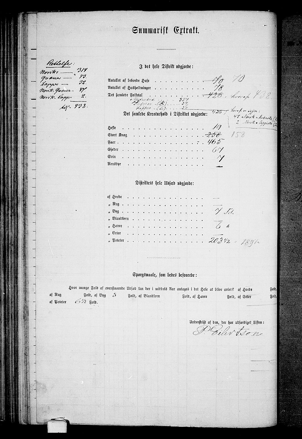 RA, Folketelling 1865 for 2013P Talvik prestegjeld, 1865, s. 21