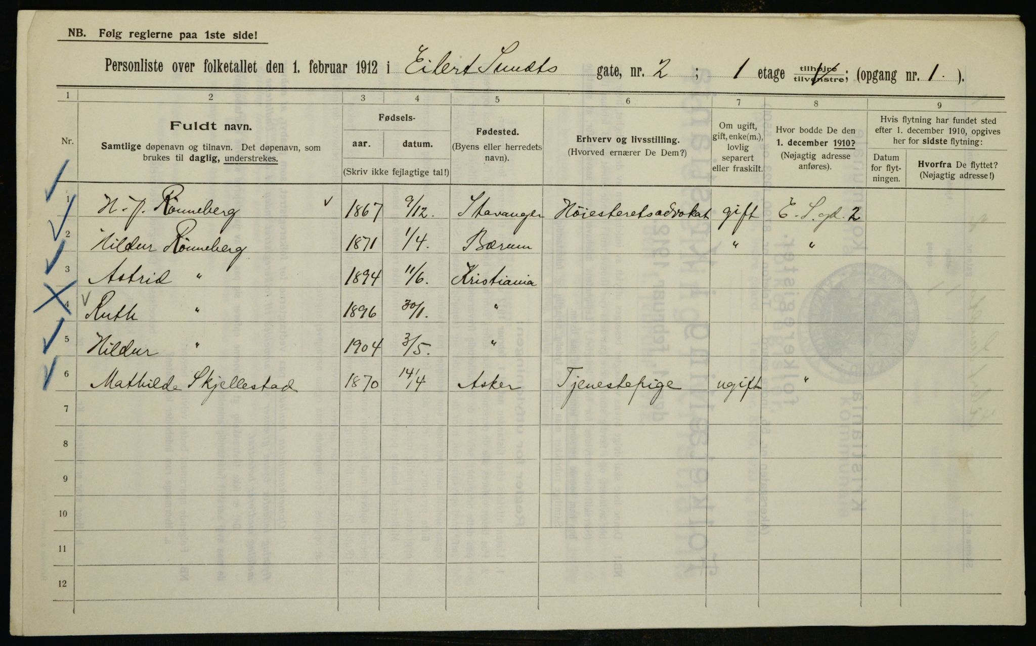 OBA, Kommunal folketelling 1.2.1912 for Kristiania, 1912, s. 18902