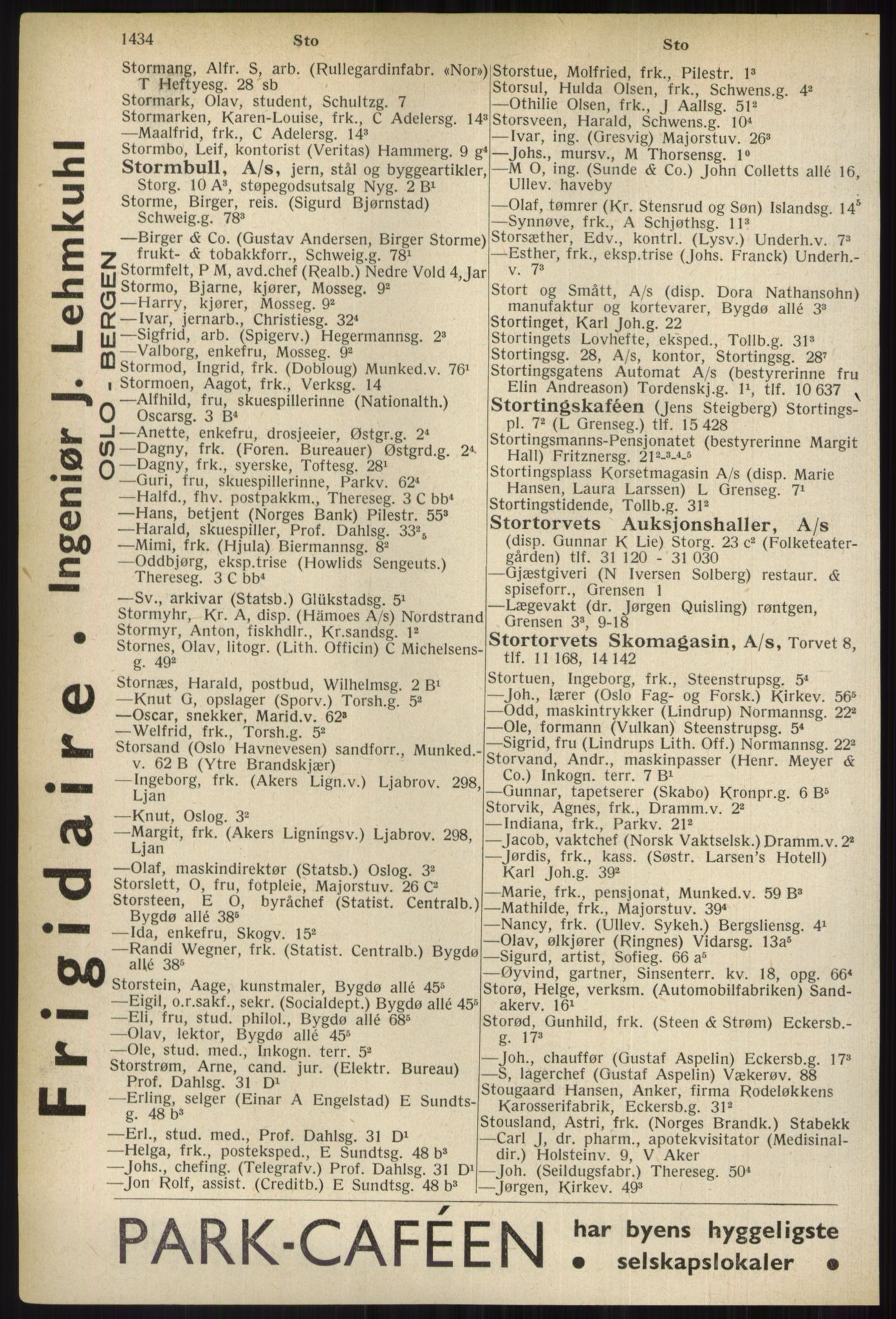 Kristiania/Oslo adressebok, PUBL/-, 1937, s. 1434
