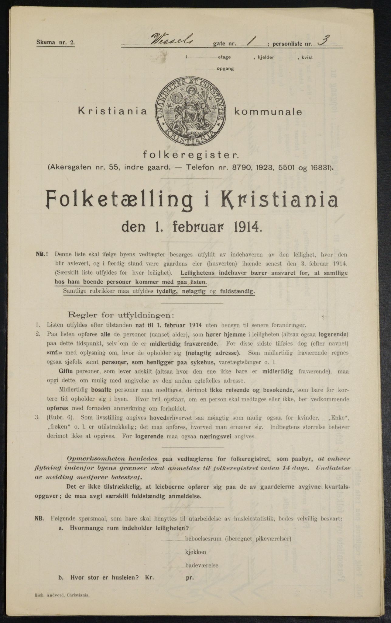 OBA, Kommunal folketelling 1.2.1914 for Kristiania, 1914, s. 128919