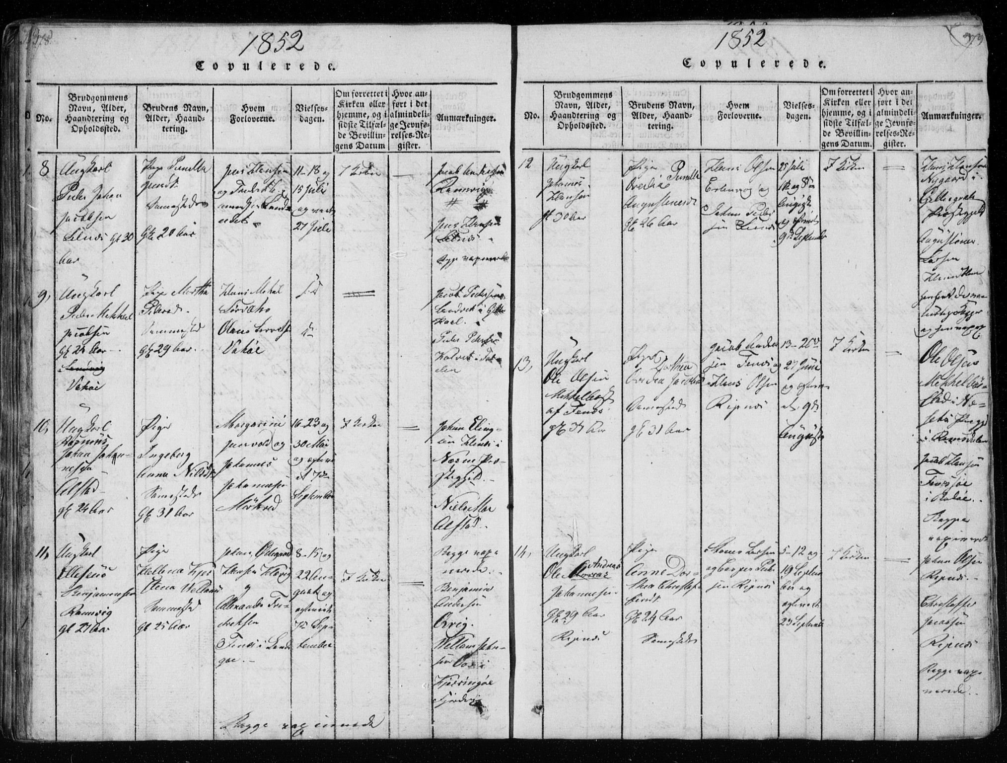 Ministerialprotokoller, klokkerbøker og fødselsregistre - Nordland, AV/SAT-A-1459/801/L0026: Klokkerbok nr. 801C01, 1820-1855, s. 378-379