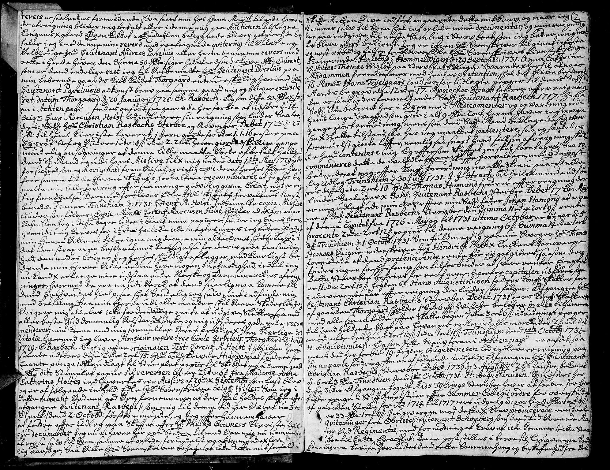 Strinda og Selbu sorenskriveri, AV/SAT-A-0015/3/3A/3Aa/L0004: Skifteprotokoll 4, 1731-1744, s. 1b-2a
