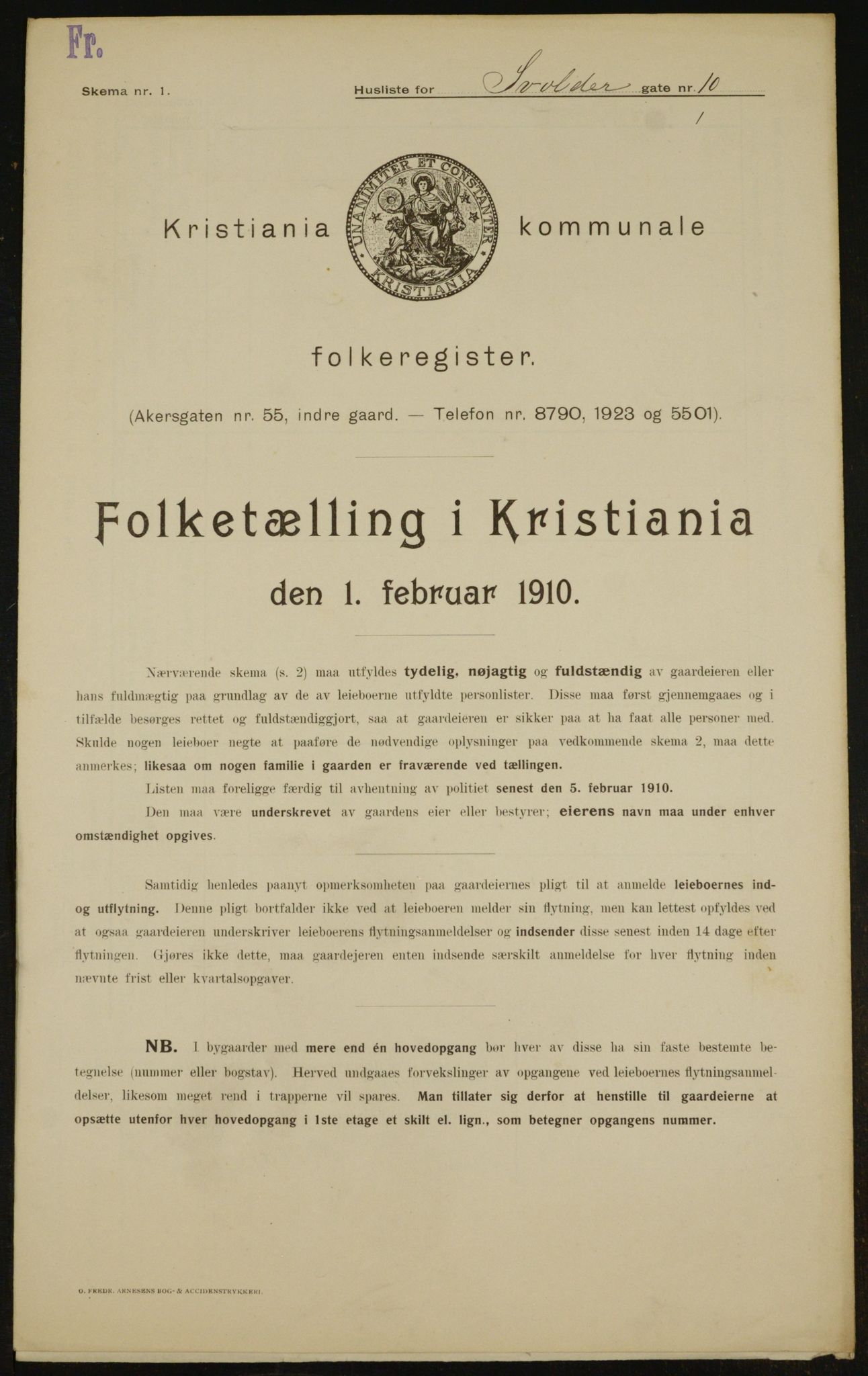 OBA, Kommunal folketelling 1.2.1910 for Kristiania, 1910, s. 100785