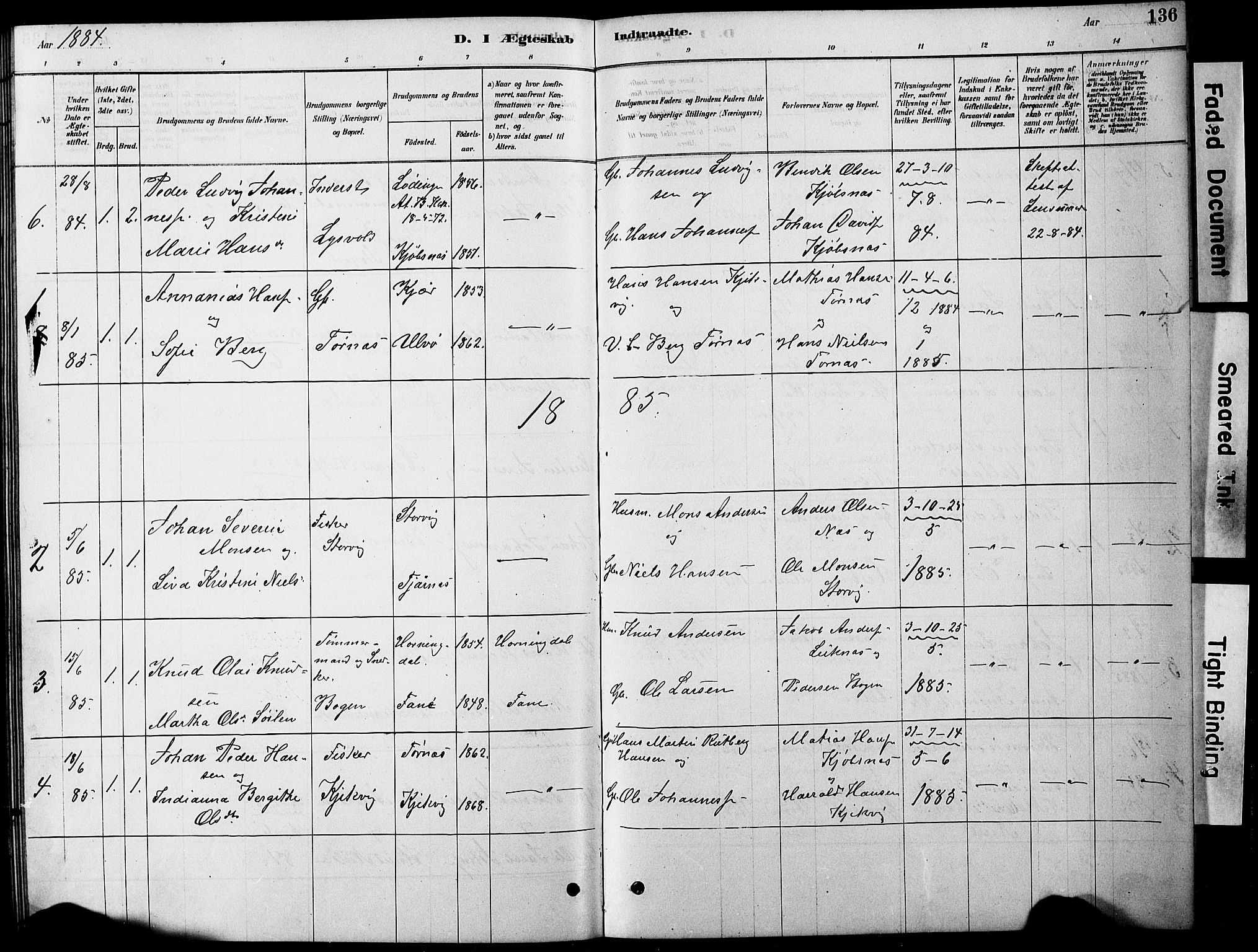 Ministerialprotokoller, klokkerbøker og fødselsregistre - Nordland, AV/SAT-A-1459/861/L0875: Klokkerbok nr. 861C01, 1879-1887, s. 136