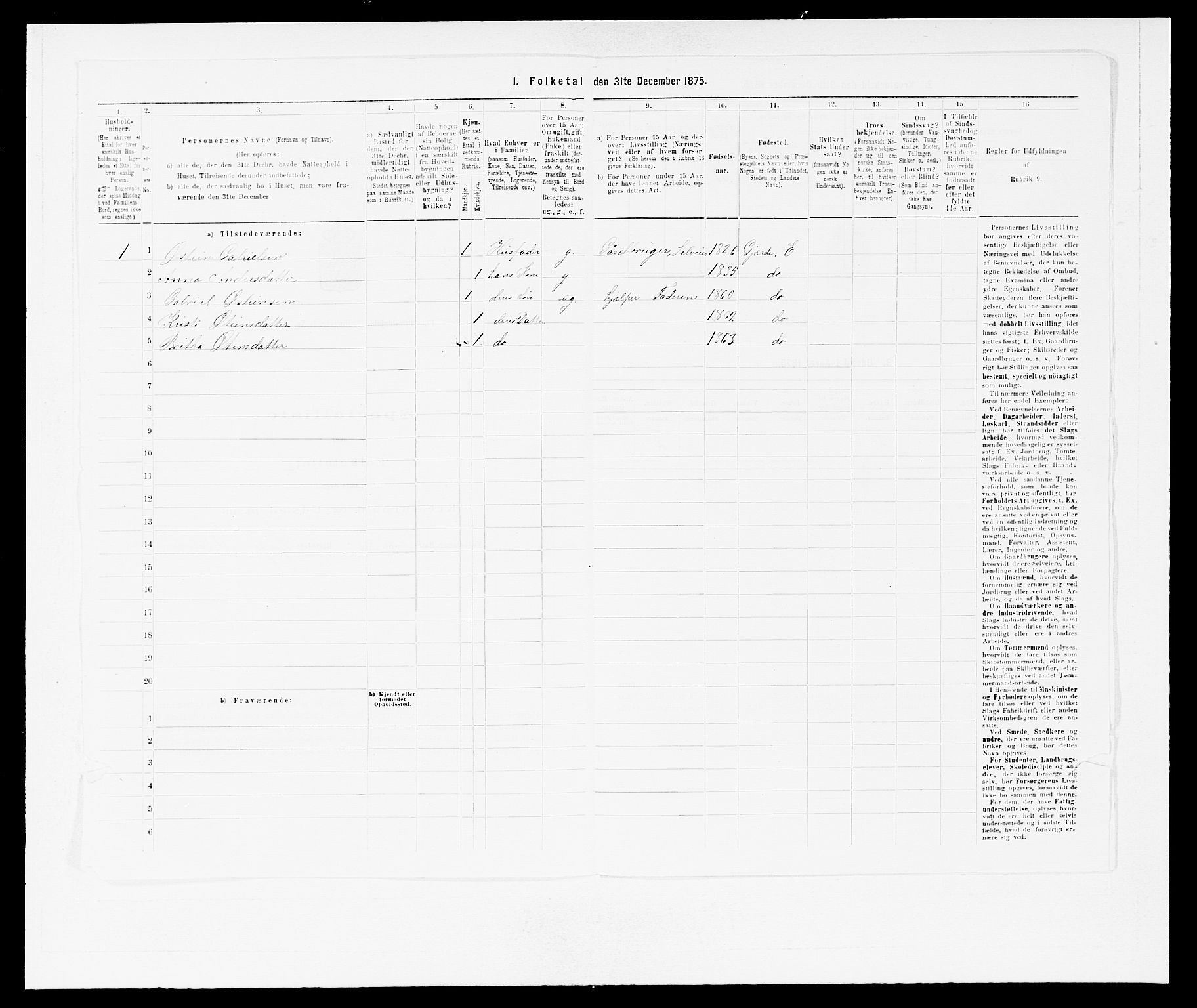 SAB, Folketelling 1875 for 1211P Etne prestegjeld, 1875, s. 1115