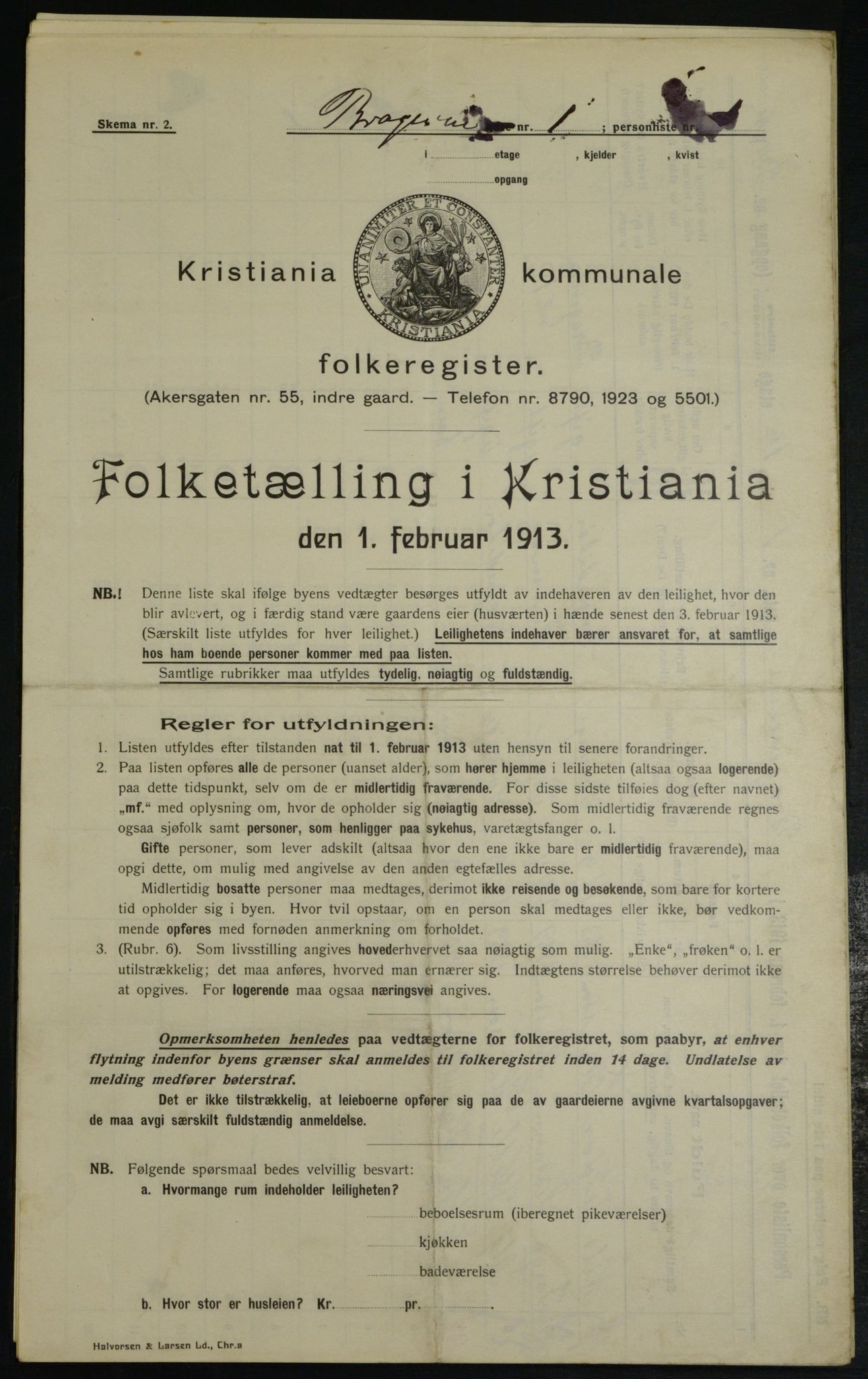 OBA, Kommunal folketelling 1.2.1913 for Kristiania, 1913, s. 7940