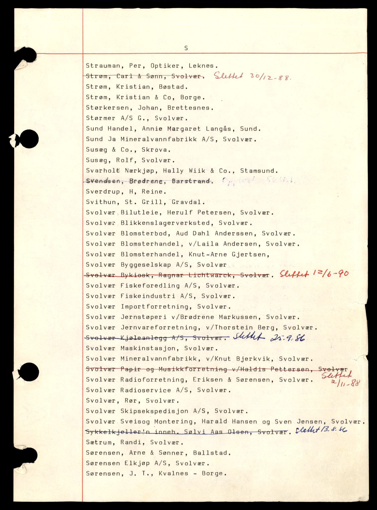 Lofoten sorenskriveri, AV/SAT-A-0017/2/J/Jc/Jcd/L0005: Enkeltmannsforetak, aksjeselskap og andelslag, S , 1944-1990, s. 3