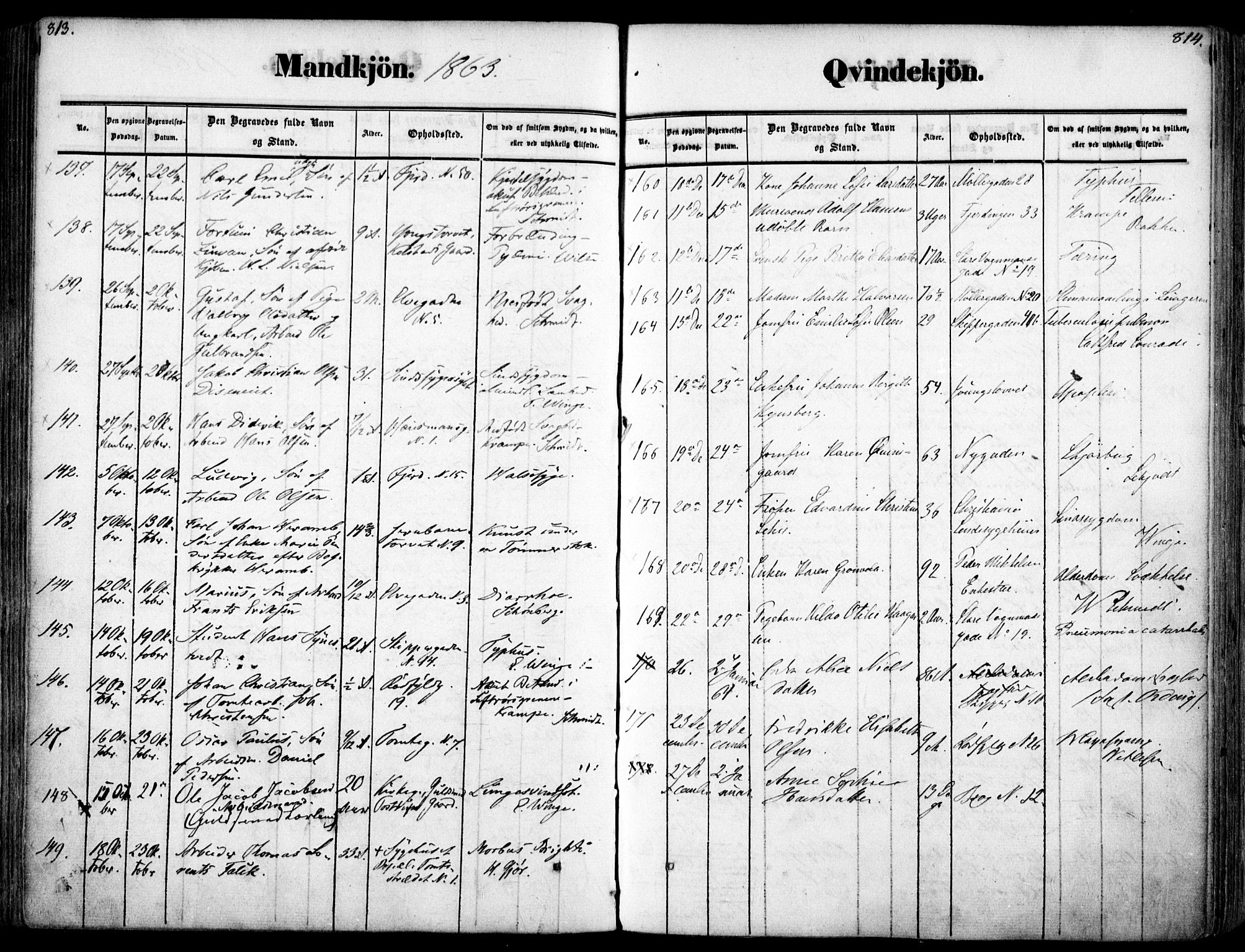 Oslo domkirke Kirkebøker, SAO/A-10752/F/Fa/L0025: Ministerialbok nr. 25, 1847-1867, s. 813-814
