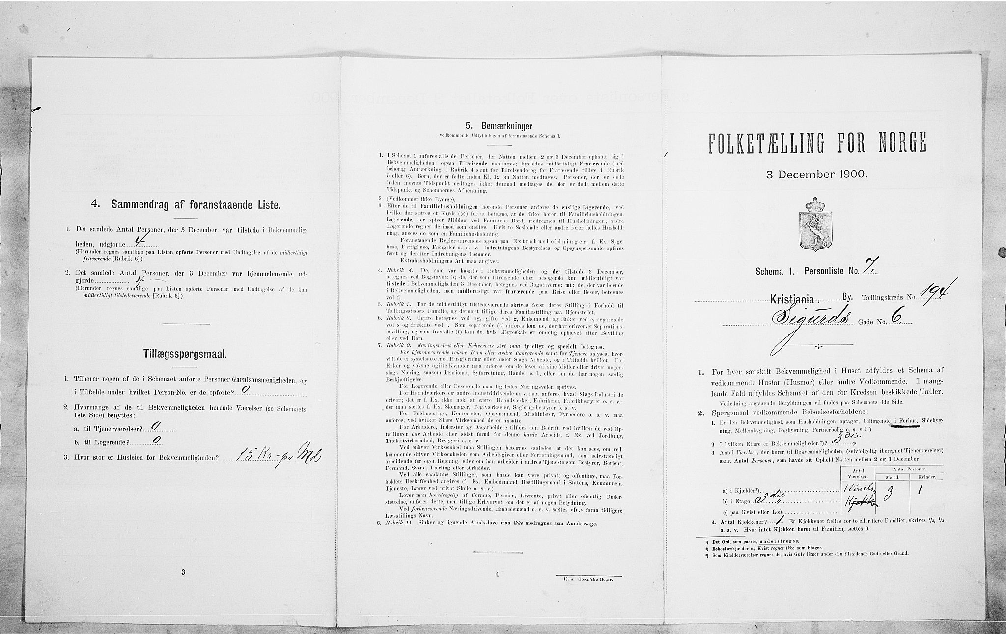 SAO, Folketelling 1900 for 0301 Kristiania kjøpstad, 1900, s. 84517