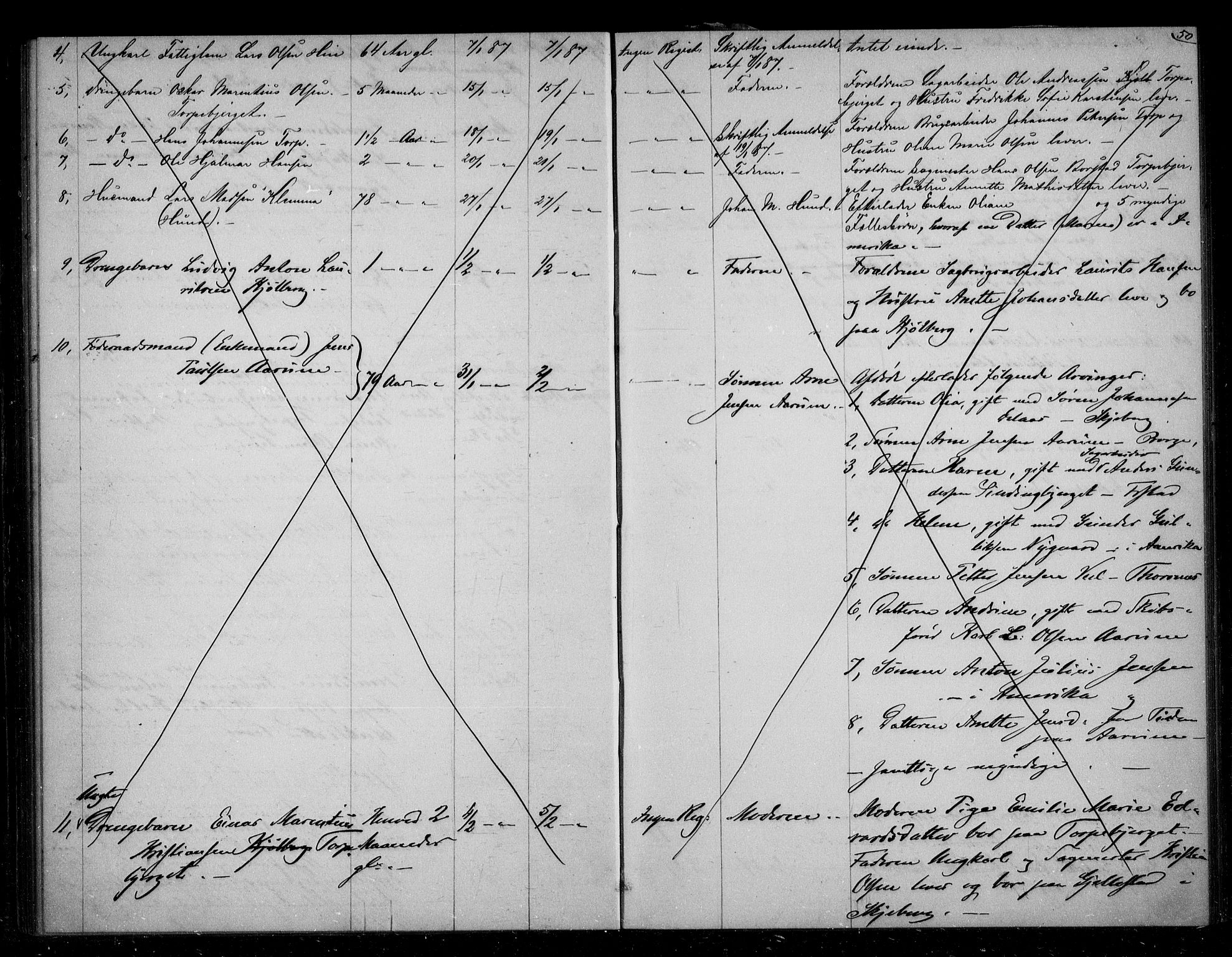 Borge lensmannskontor (Østfold), AV/SAO-A-10176/H/Ha/Haa/L0002: Dødsfallsprotokoll, 1882-1890, s. 50