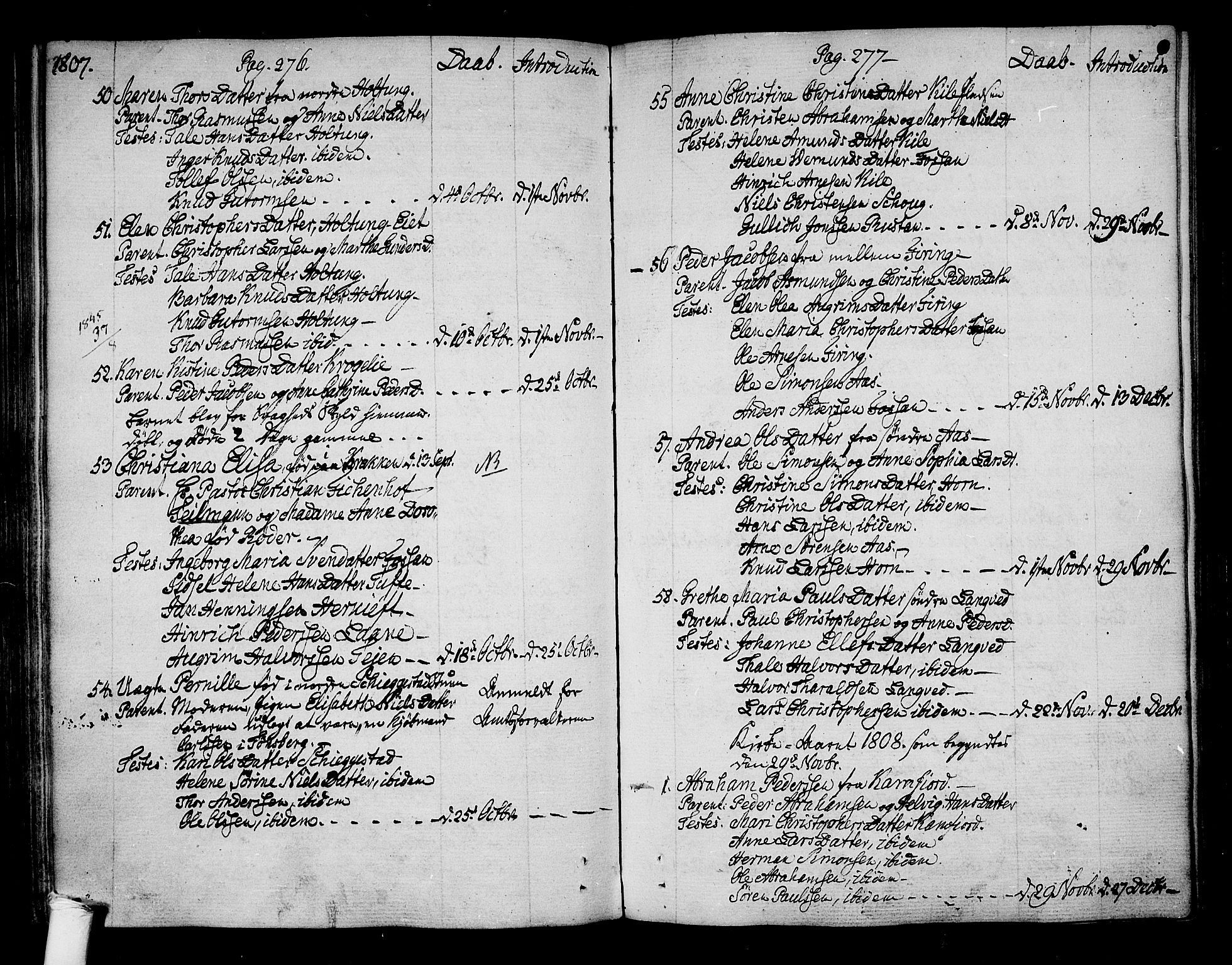 Ramnes kirkebøker, SAKO/A-314/F/Fa/L0003: Ministerialbok nr. I 3, 1790-1813, s. 276-277