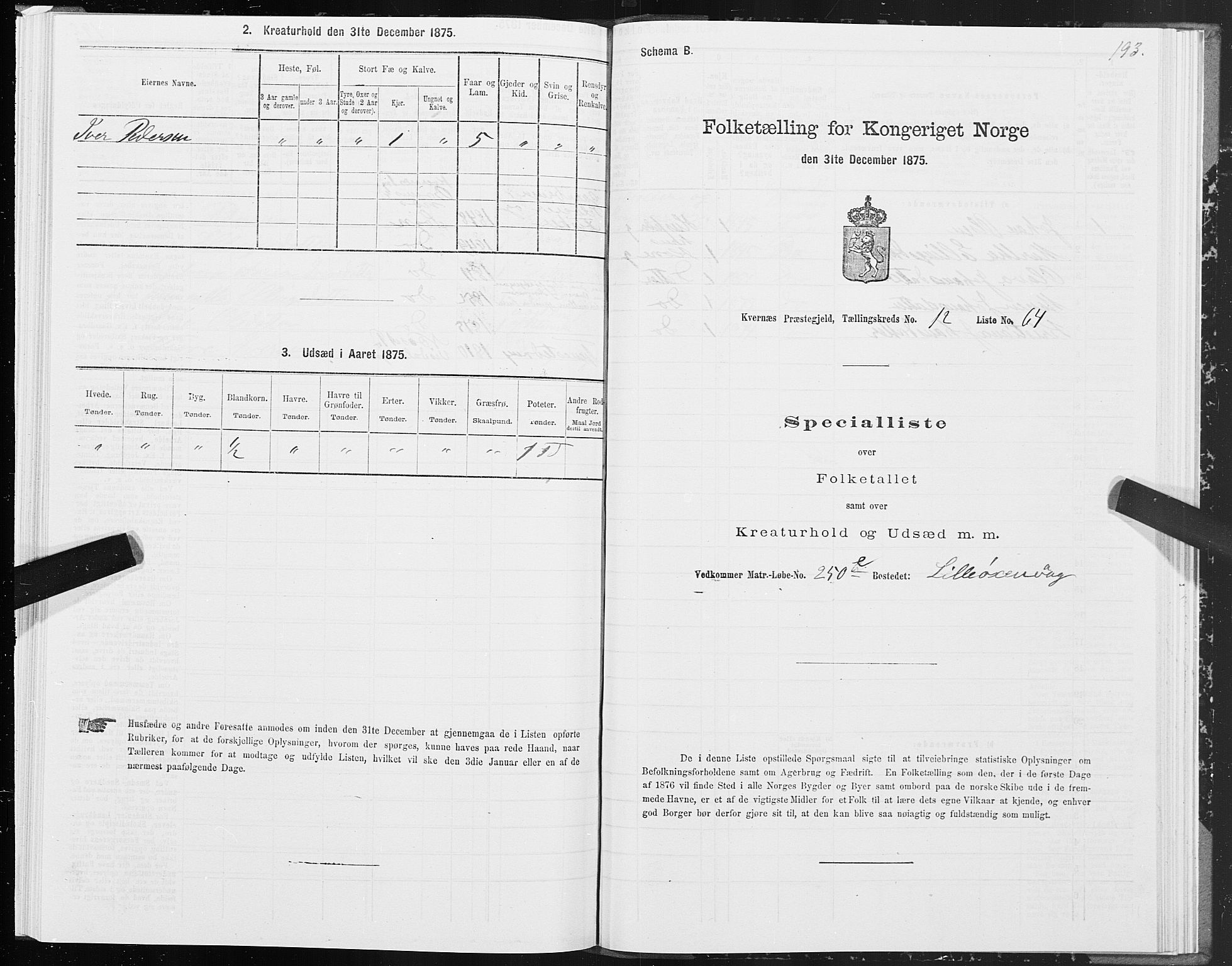 SAT, Folketelling 1875 for 1553P Kvernes prestegjeld, 1875, s. 6193