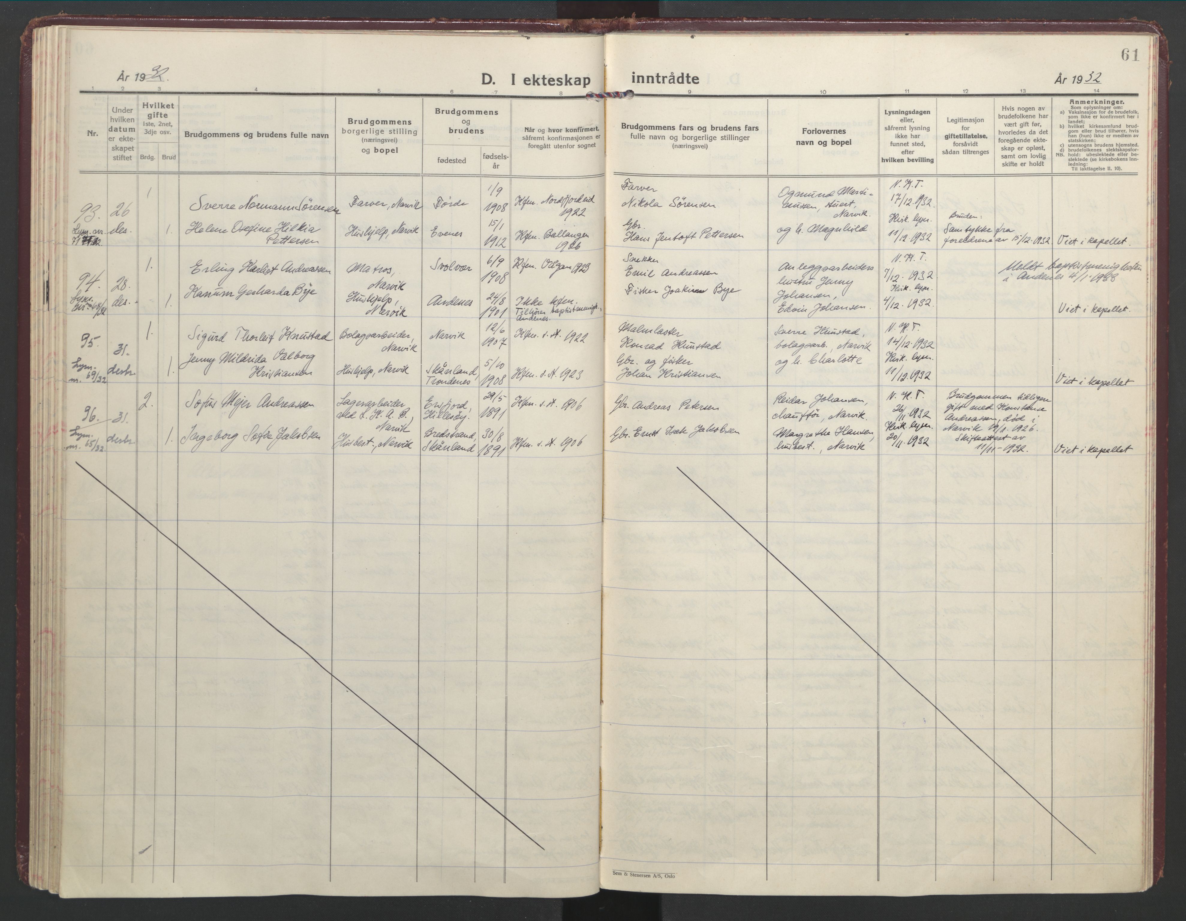 Ministerialprotokoller, klokkerbøker og fødselsregistre - Nordland, AV/SAT-A-1459/871/L1006: Ministerialbok nr. 871A22, 1928-1936, s. 61