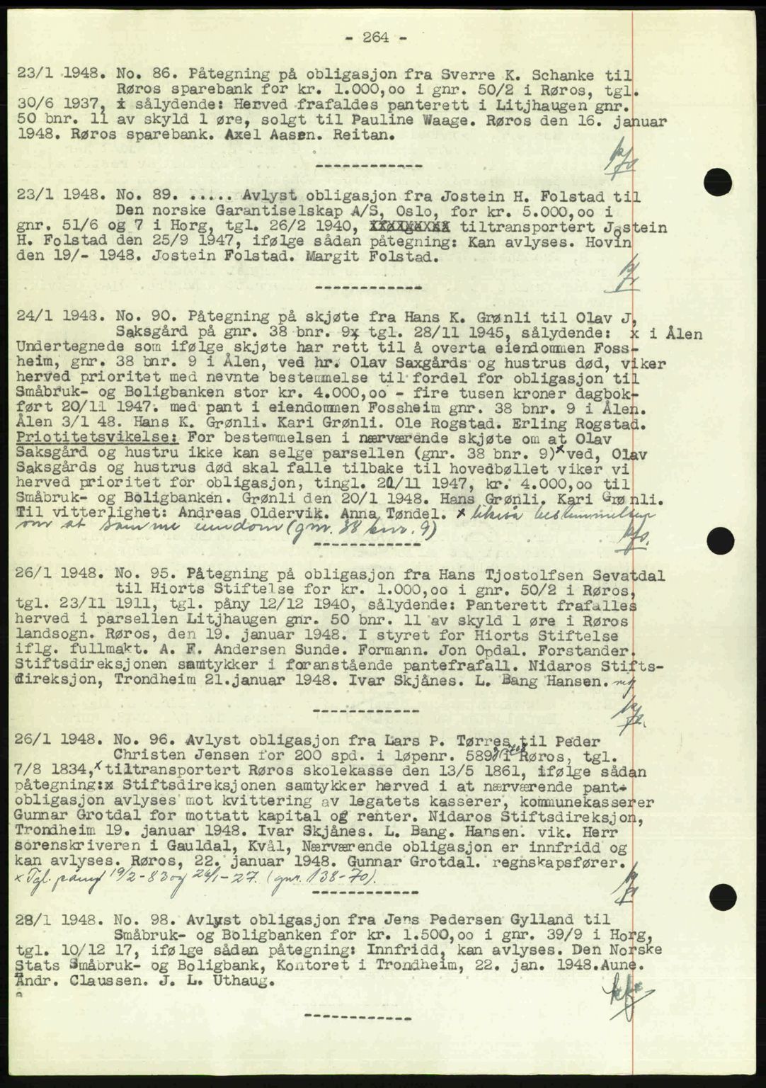 Gauldal sorenskriveri, SAT/A-0014/1/2/2C: Pantebok nr. A5, 1947-1948, Dagboknr: 86/1948