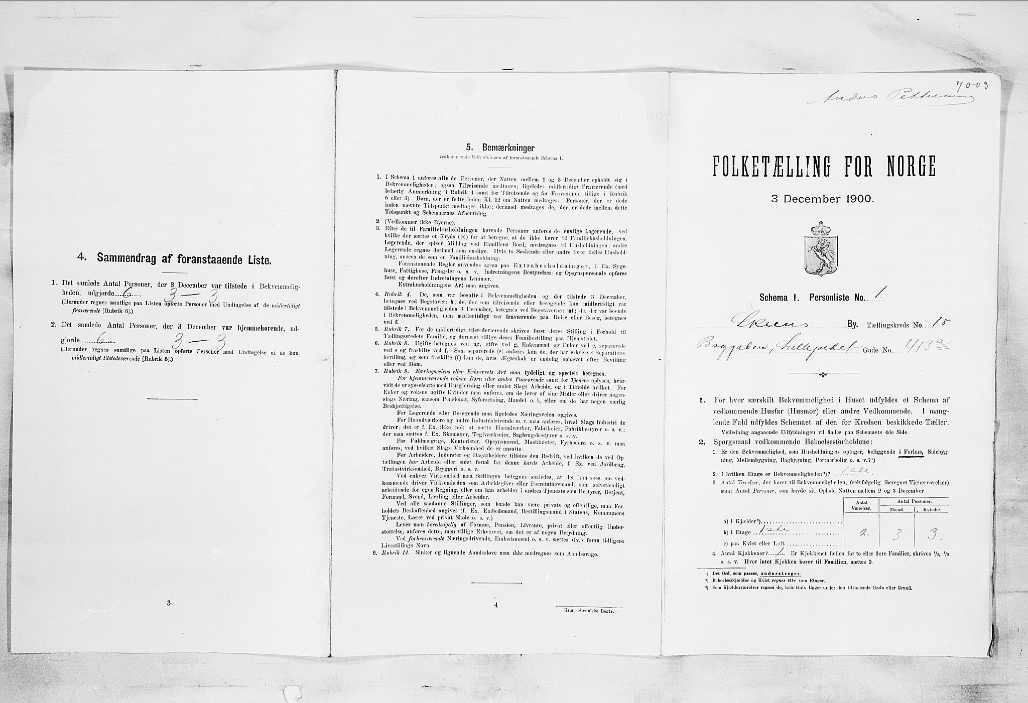 SAKO, Folketelling 1900 for 0806 Skien kjøpstad, 1900, s. 3300